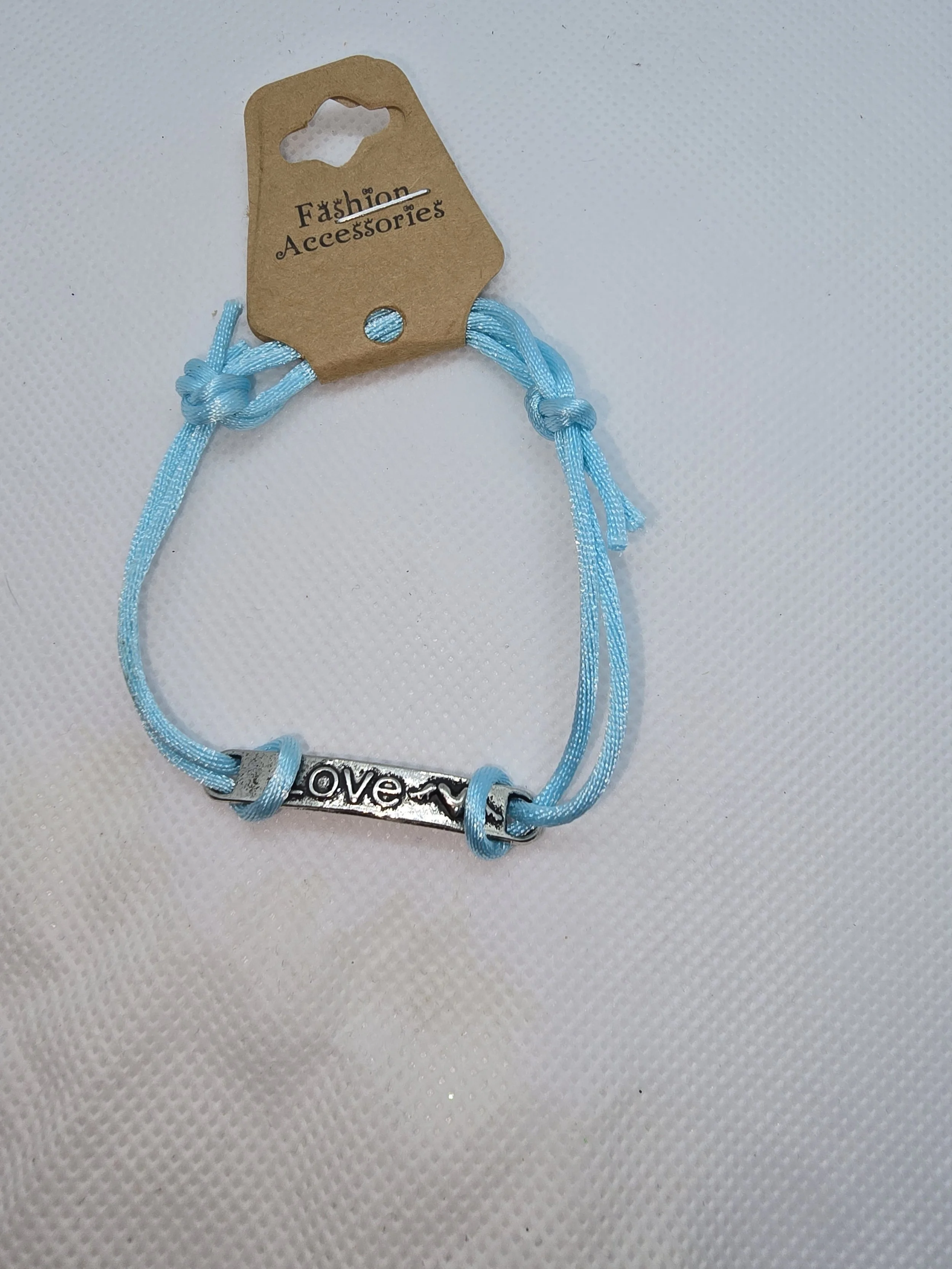Blue Rope With Love Charm Bracelet