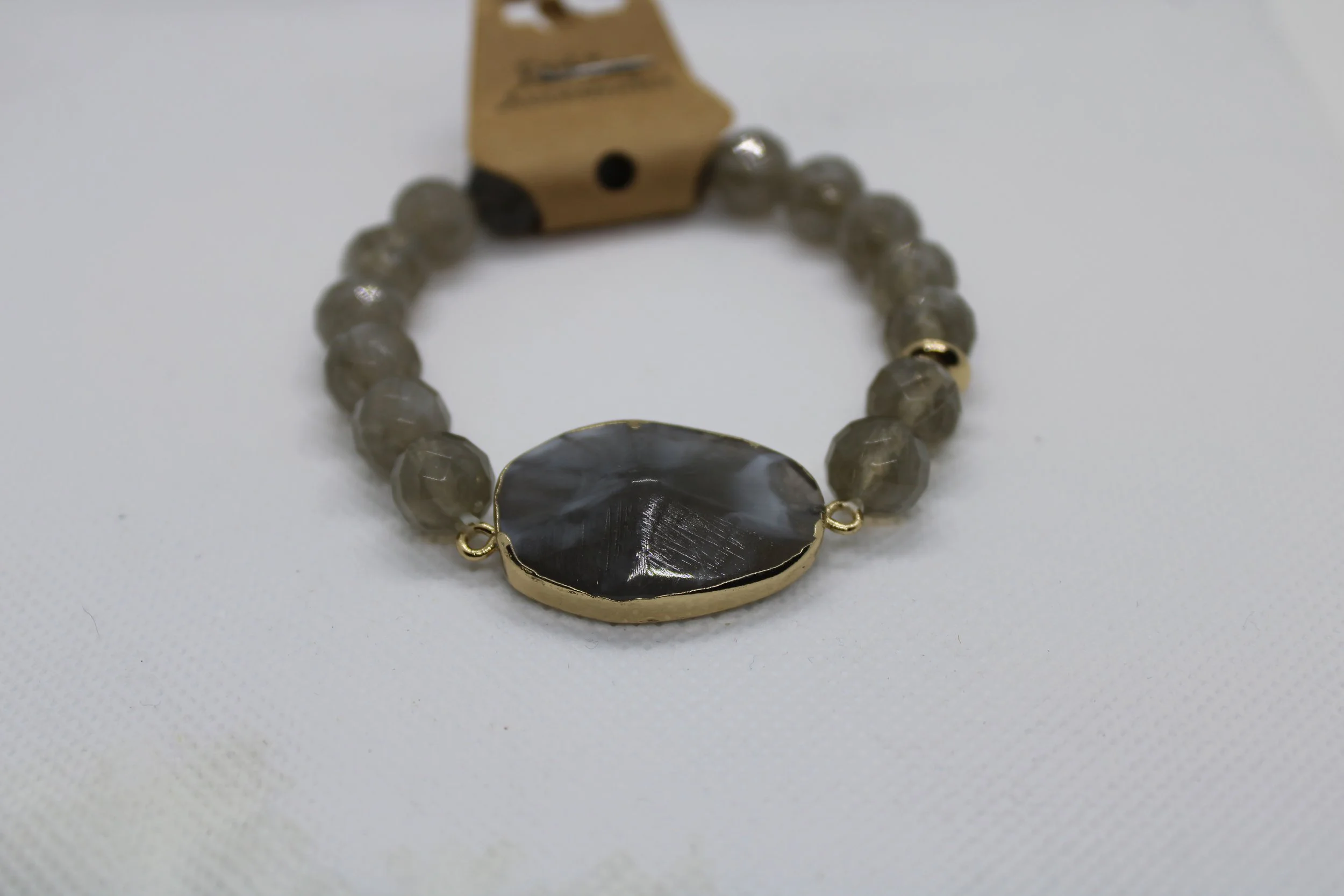 Purple Beaded & Gemstone Bracelet
