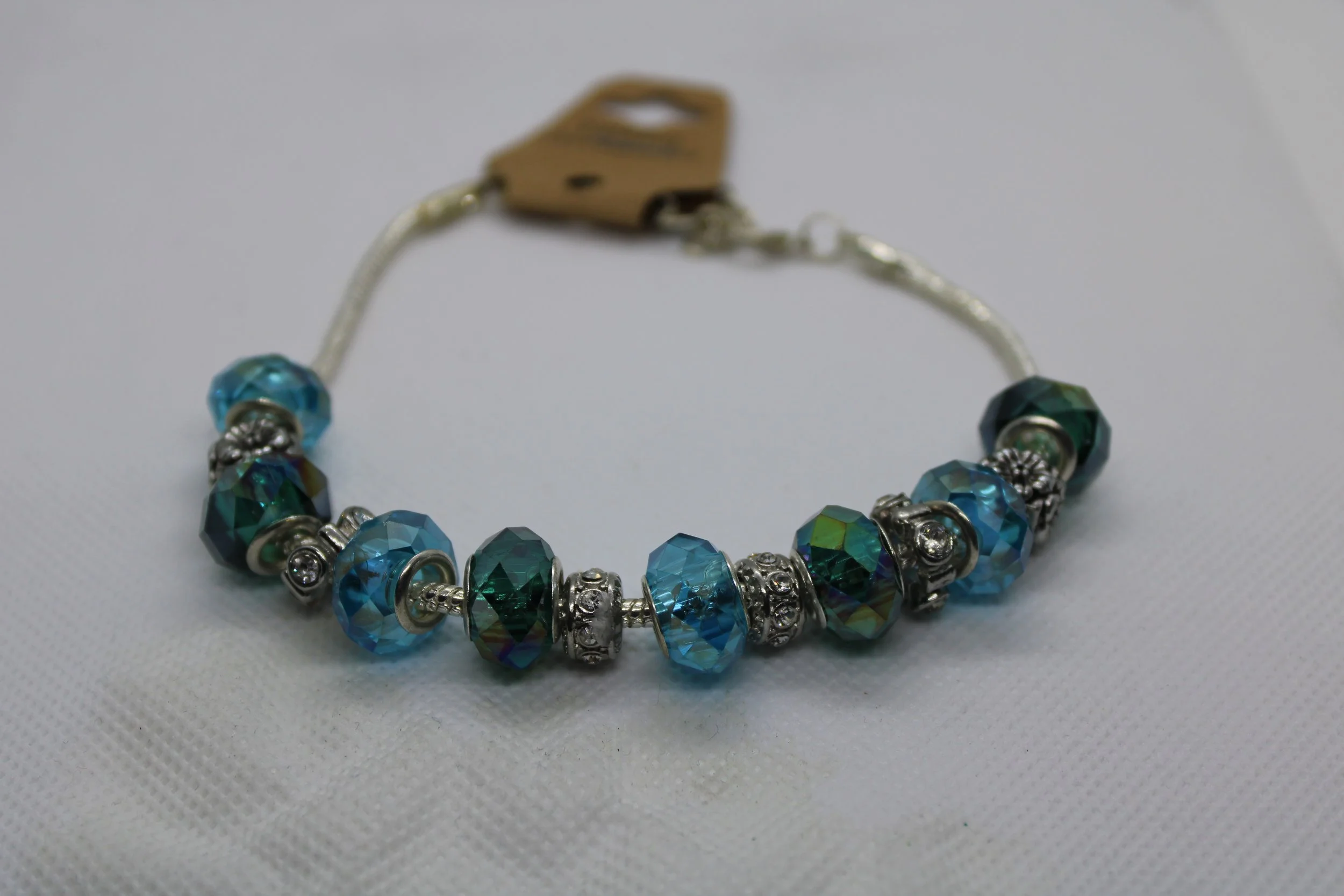 Blue & Silver Beaded Bracelet