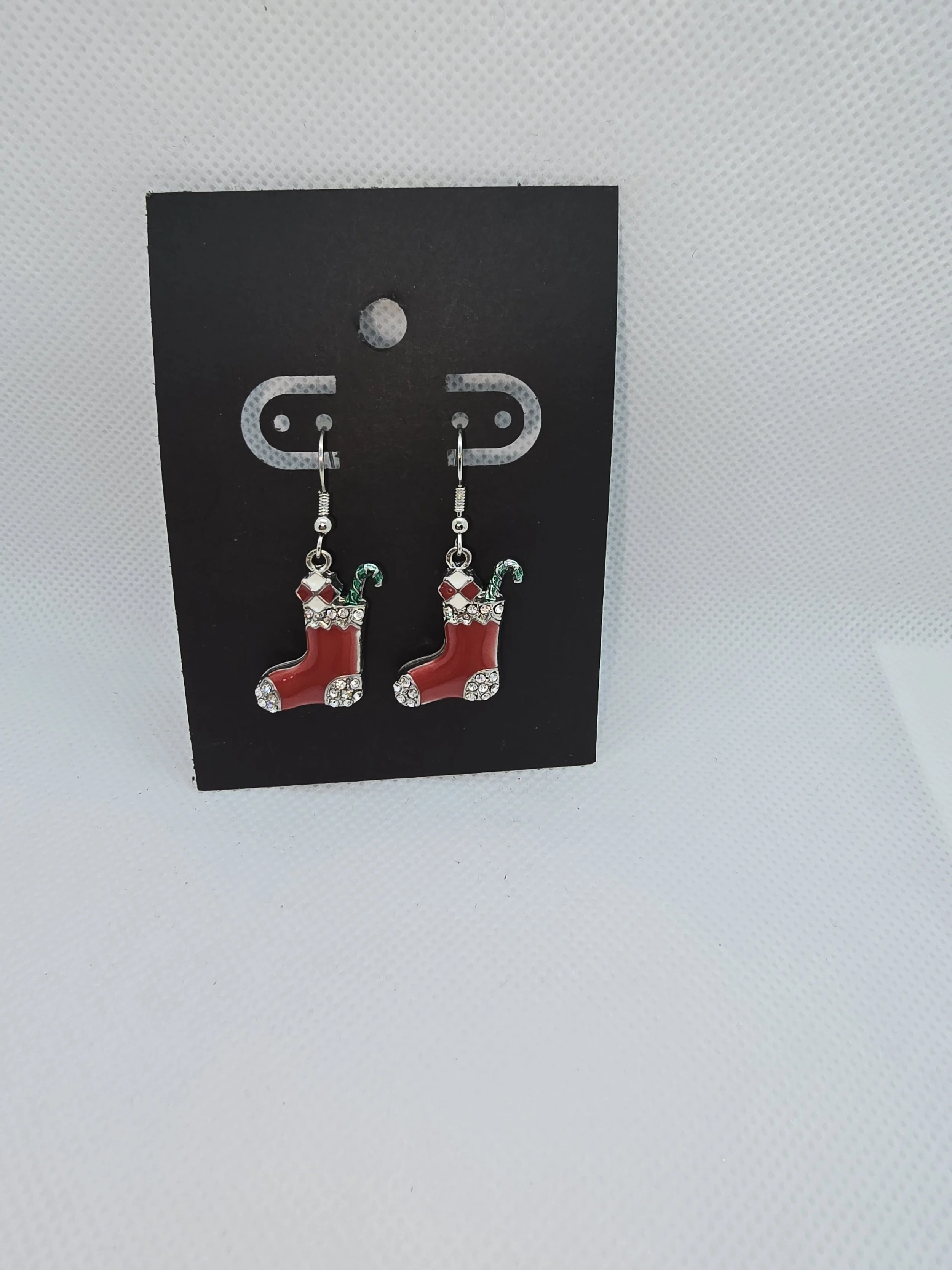 Red Holiday Stocking Hanging Earring