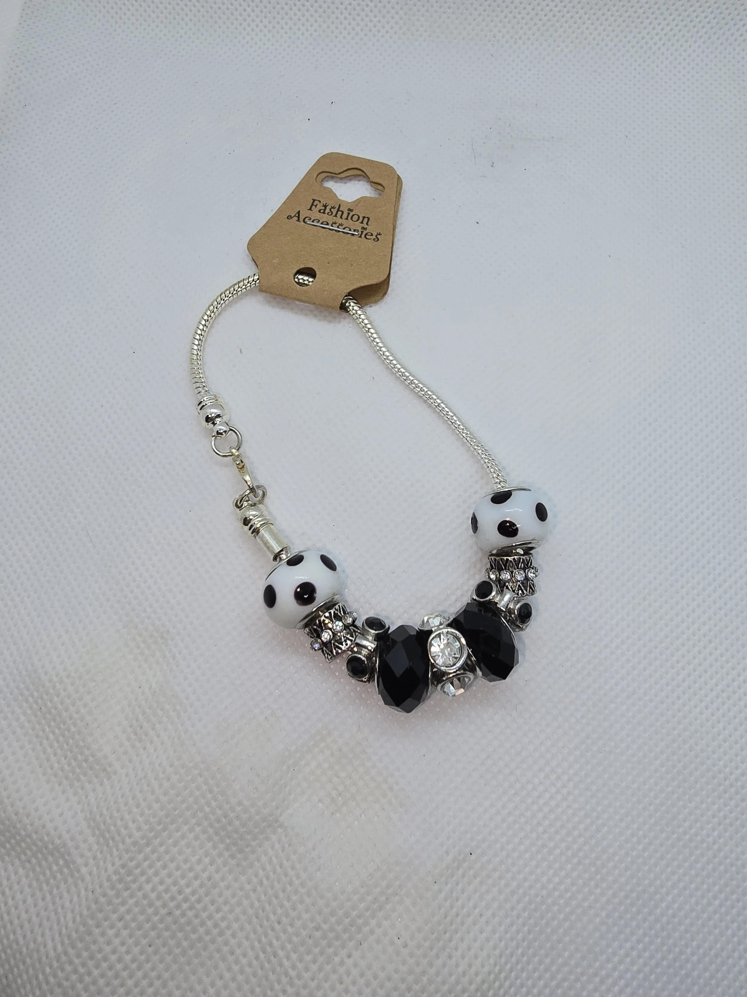 Black, White & Silver Bracelet