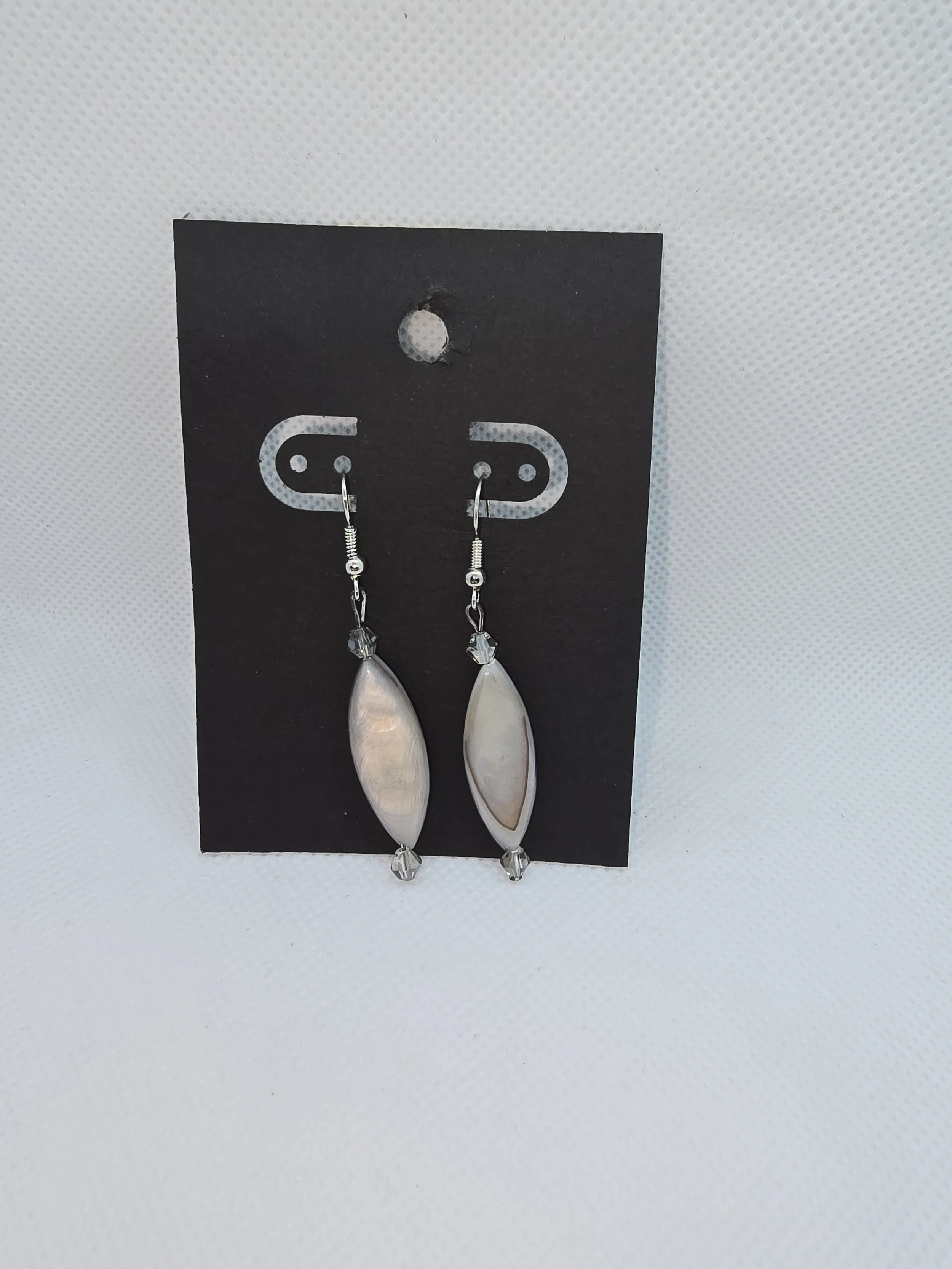 Unique Tan & Silver Earring