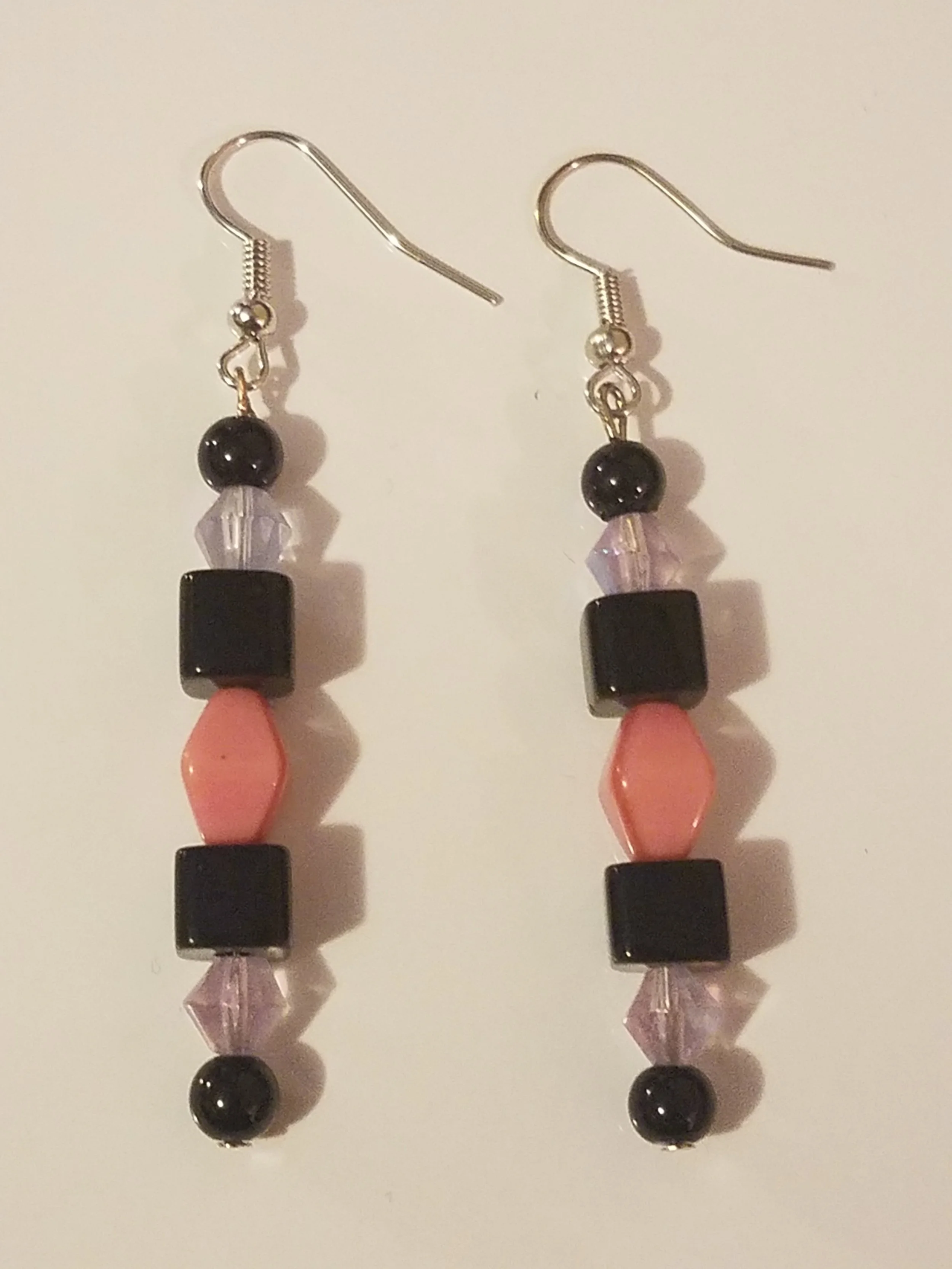 Black & Pink Dangle Earring