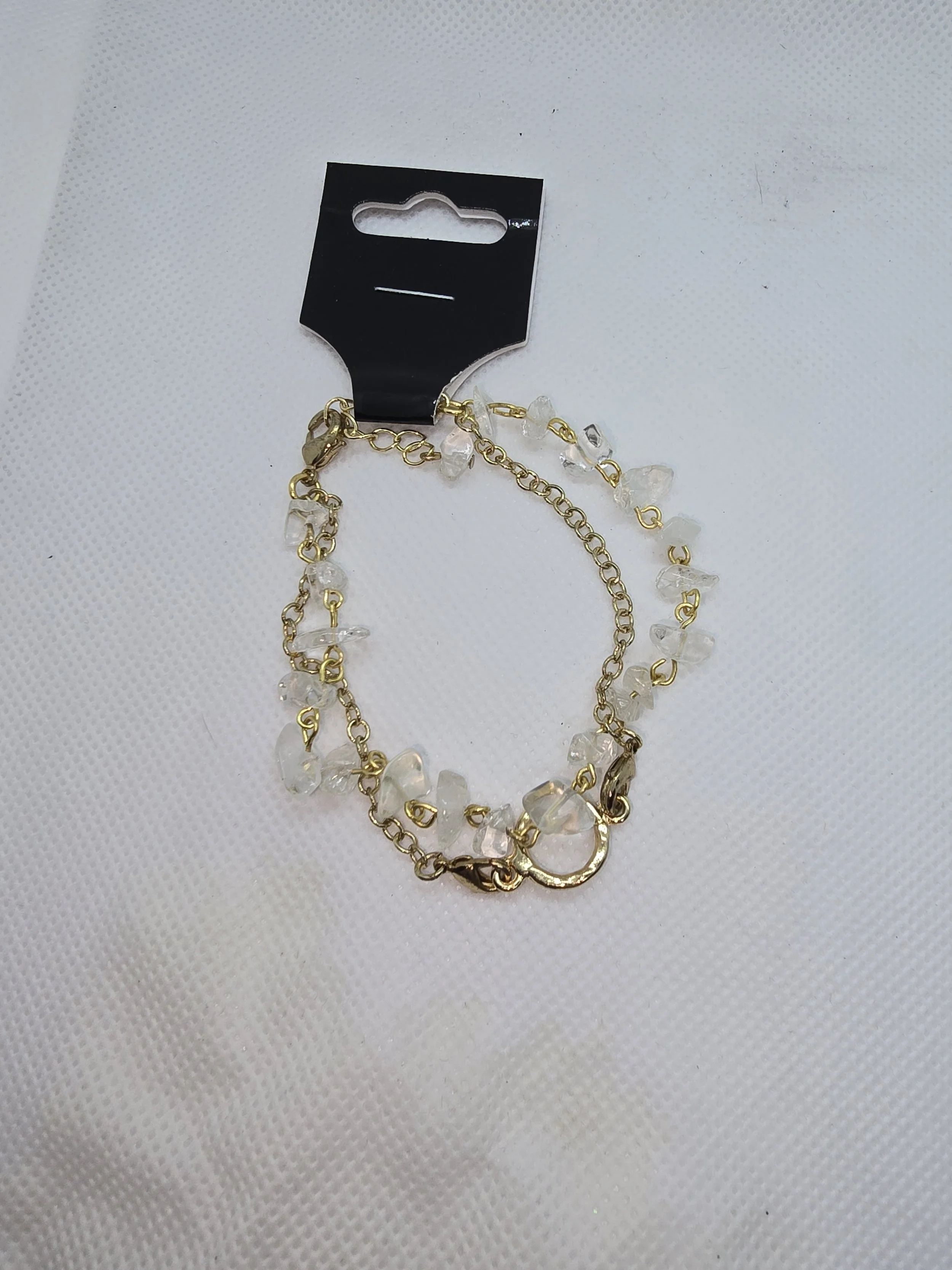 Crystal Stone & Gold Bracelet