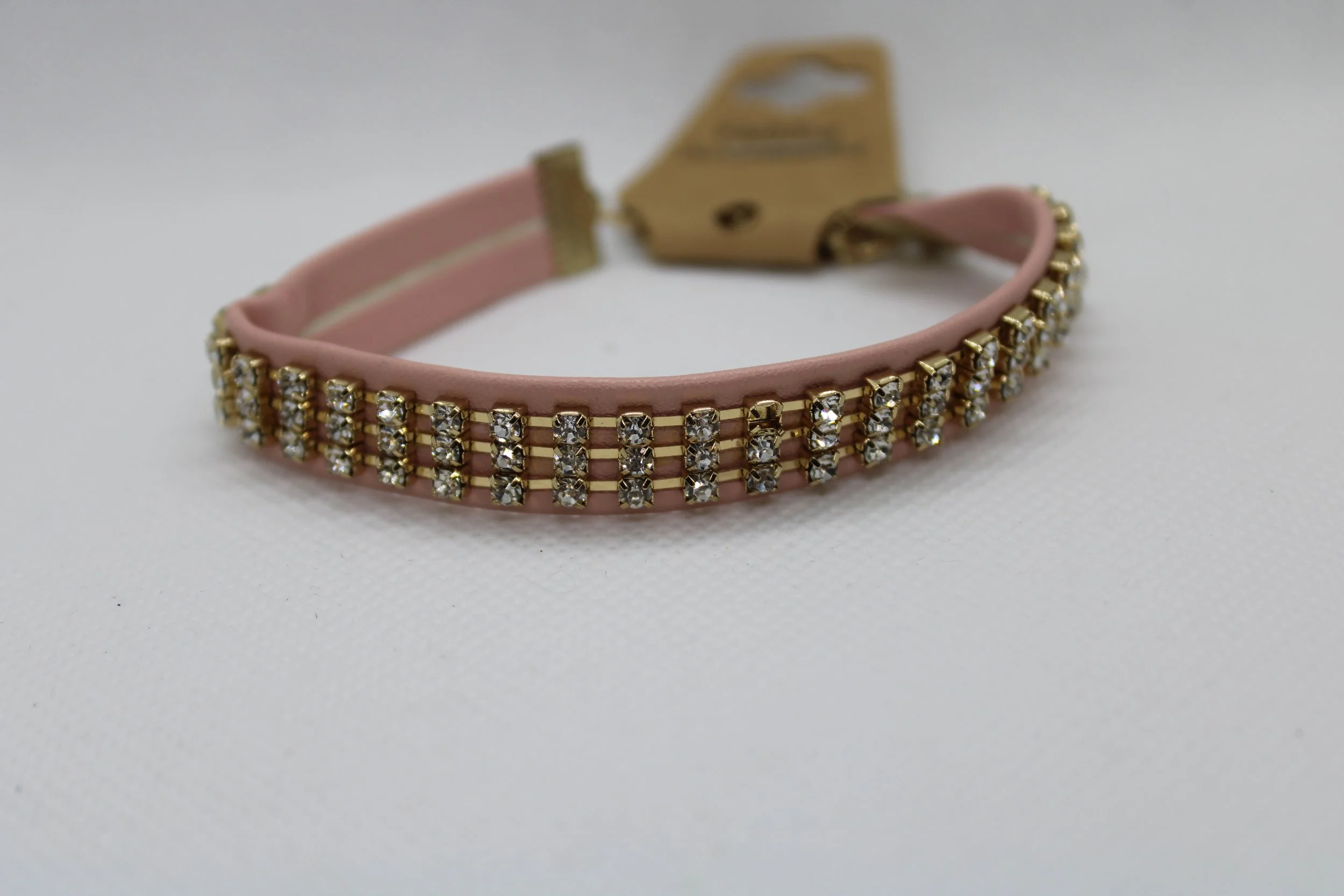Pink Leather Studded Bracelet