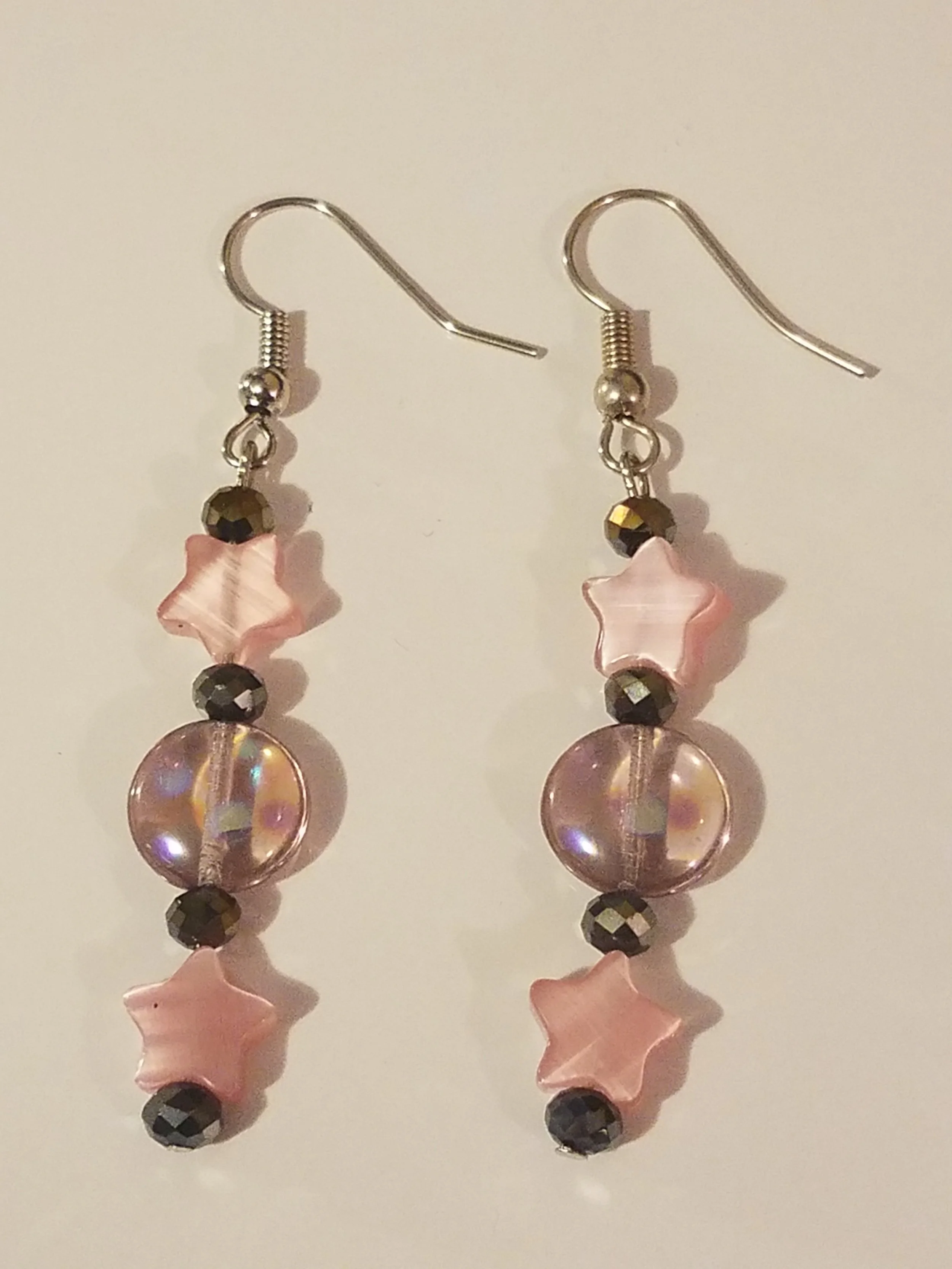 Pink Star Dangle Earring