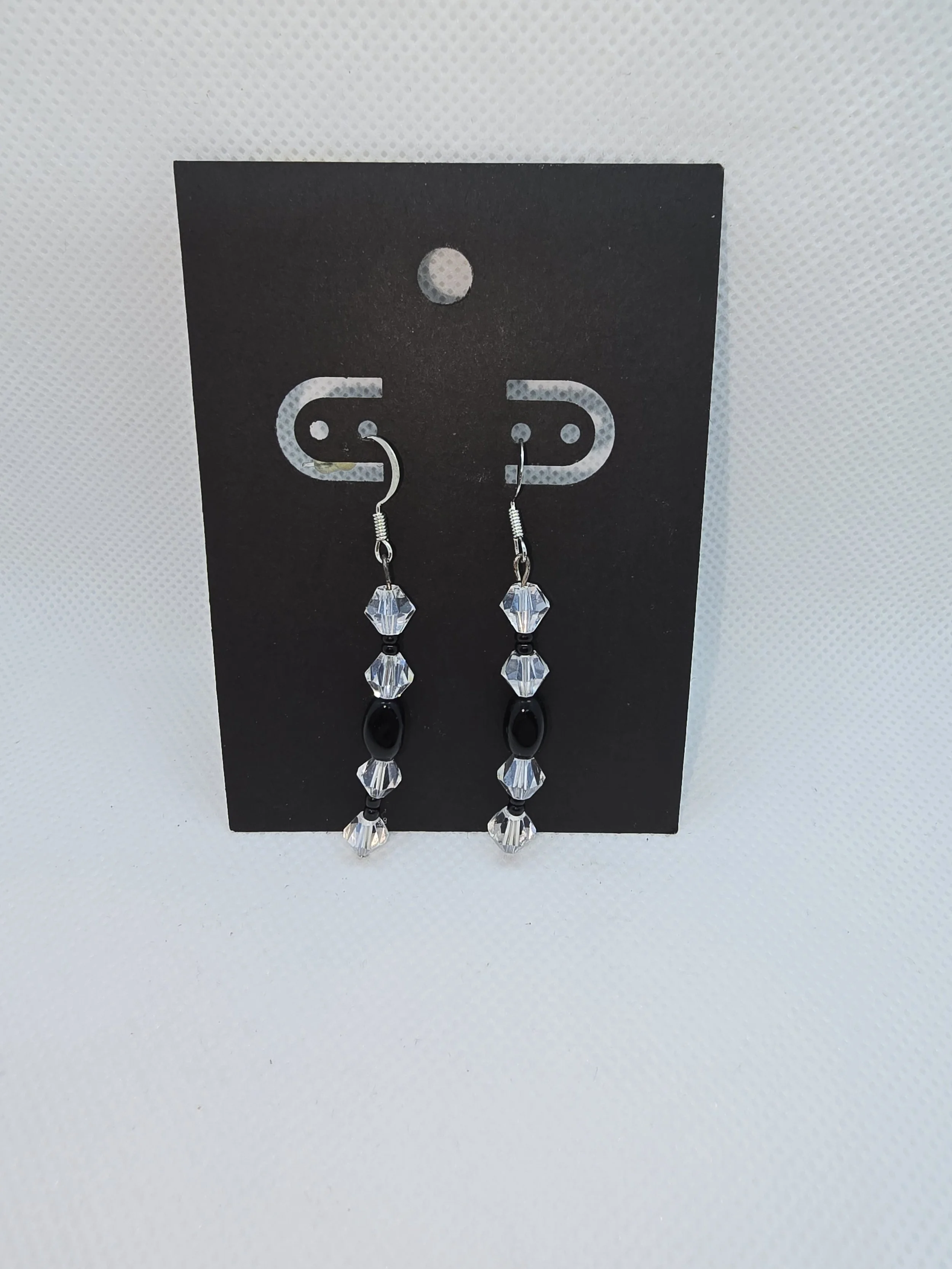 Crystal & Black Hanging Earring