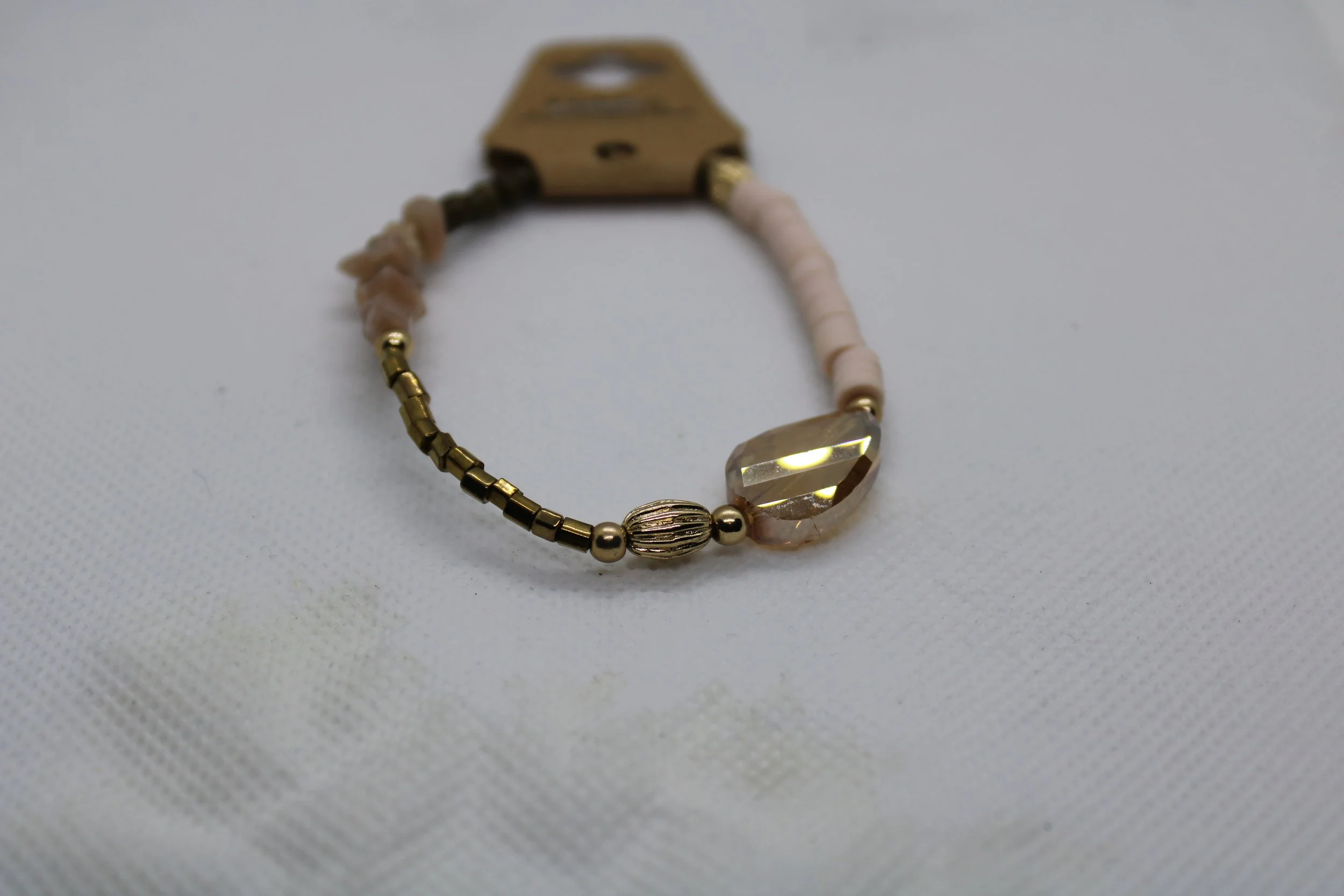 Pink & Gold Stretchy Bracelet