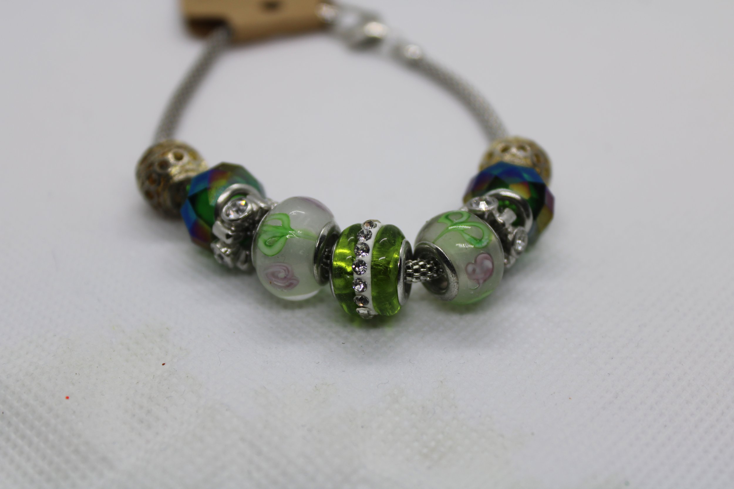 Green, Gold & Silver Bracelet