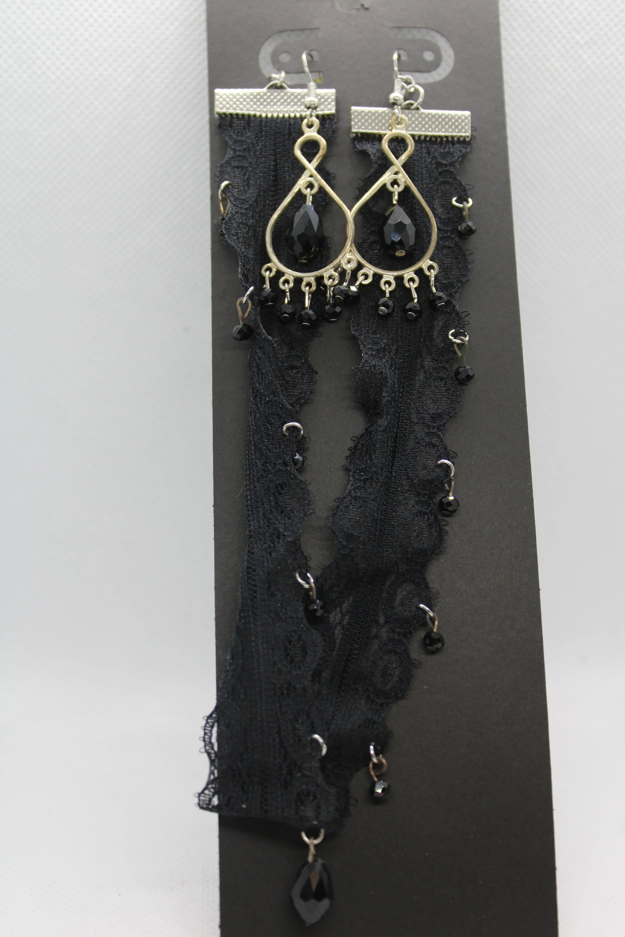 Black & Silver Choker & Earrings Set