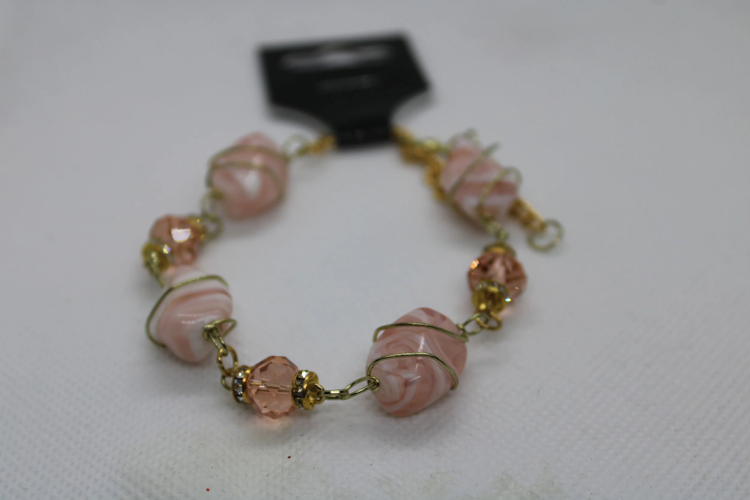 Pink & Gold Chain Bracelet