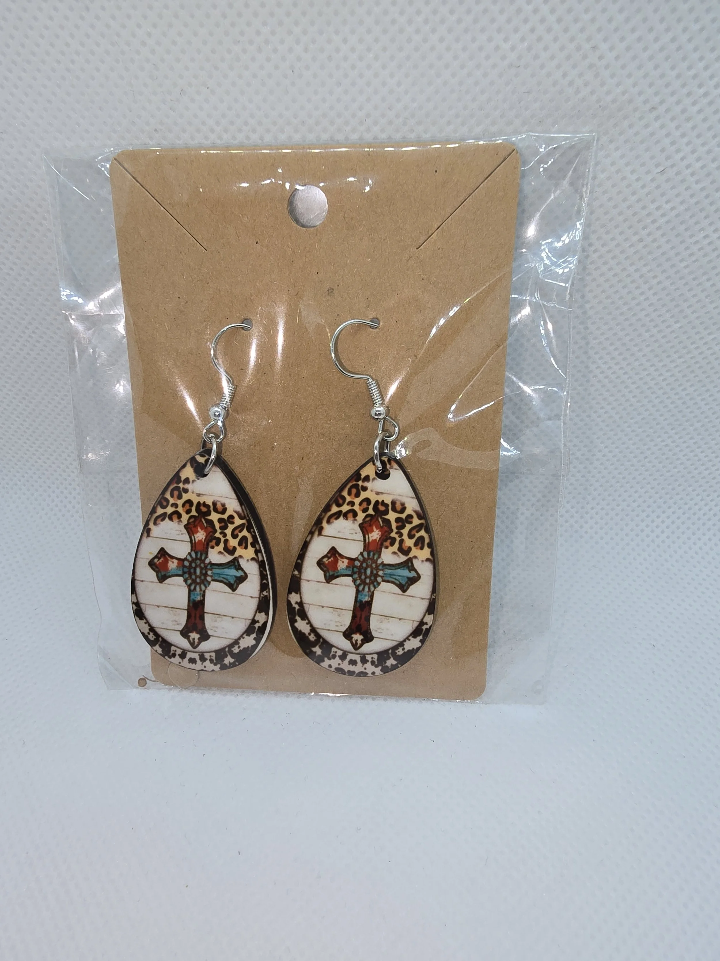 Cross Print Earrings