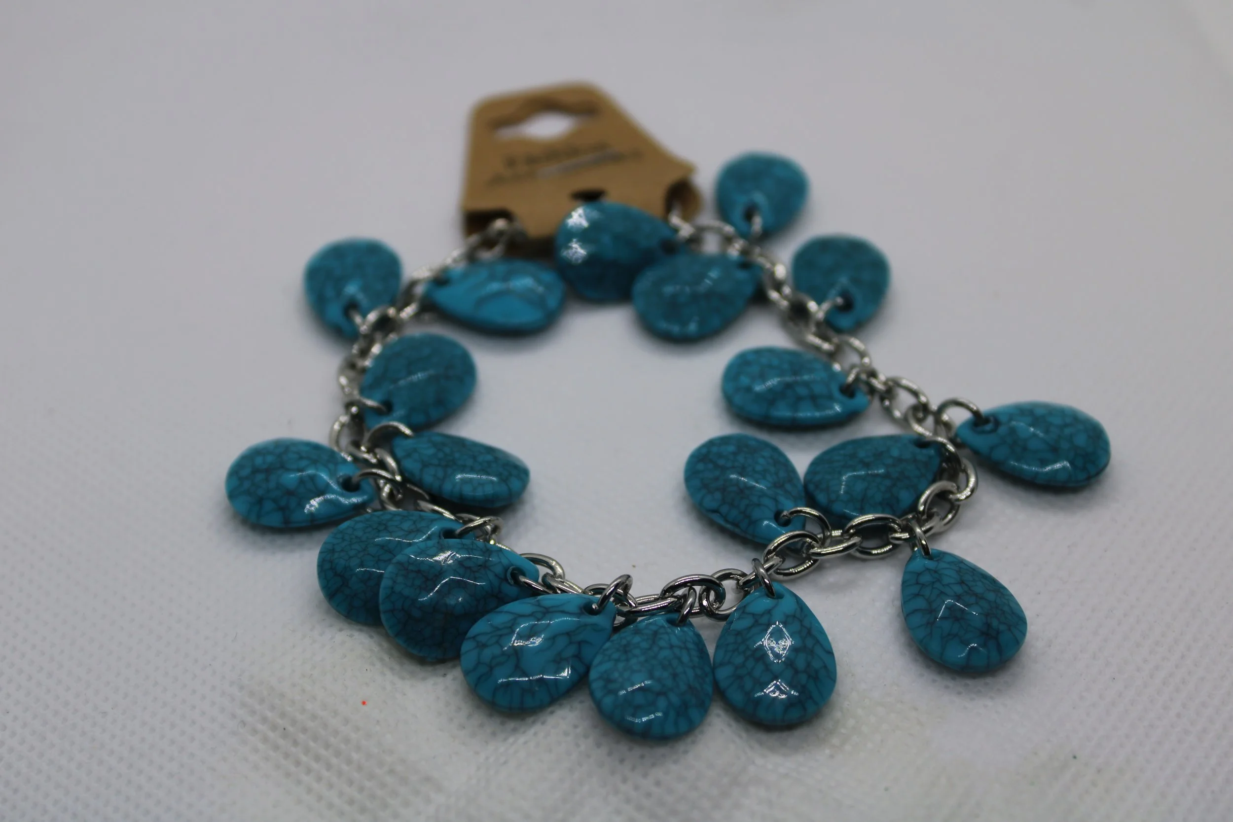 Turquoise & Silver Dangle Bracelet