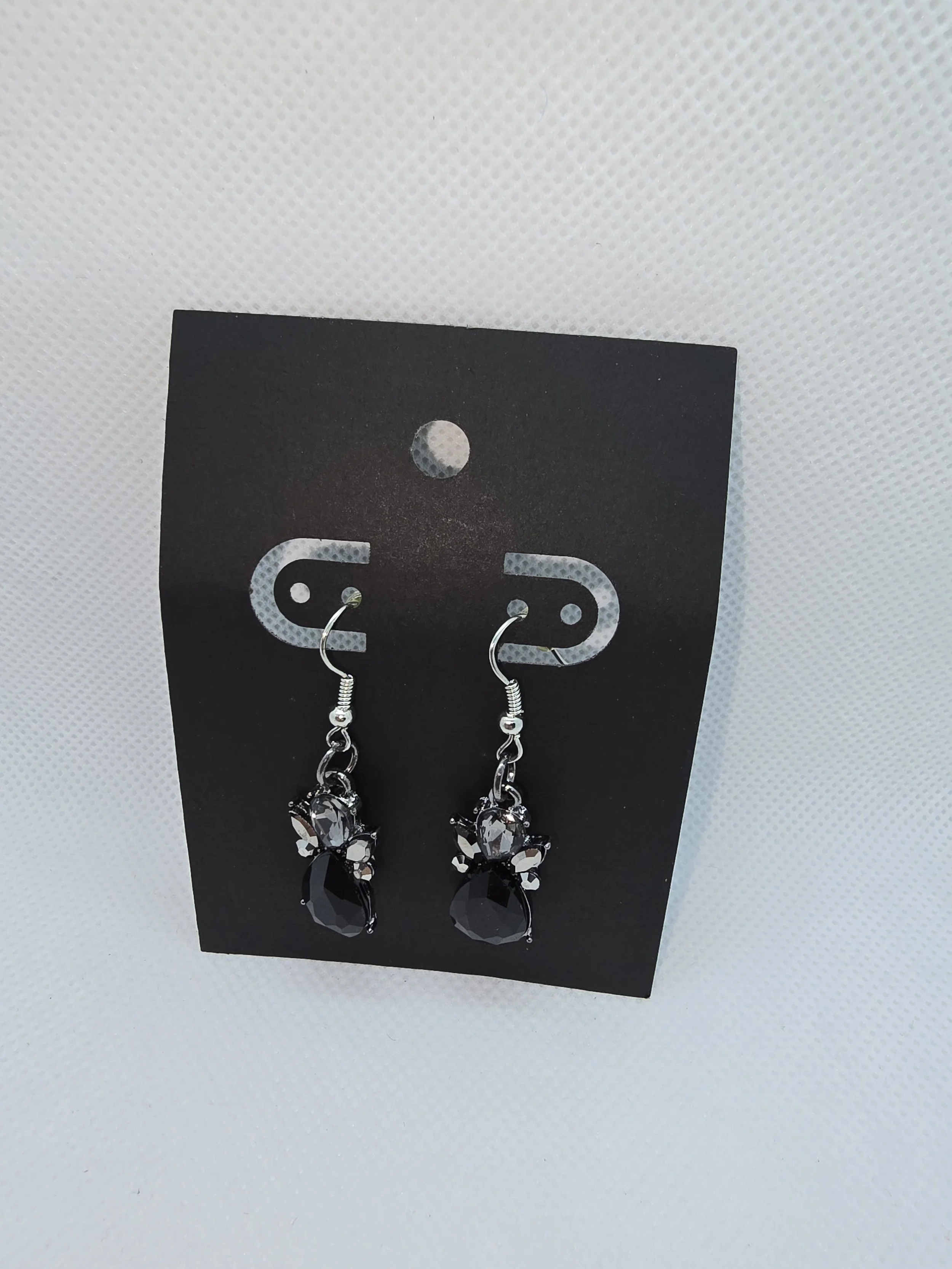 Crystal & Black Angel Earrings