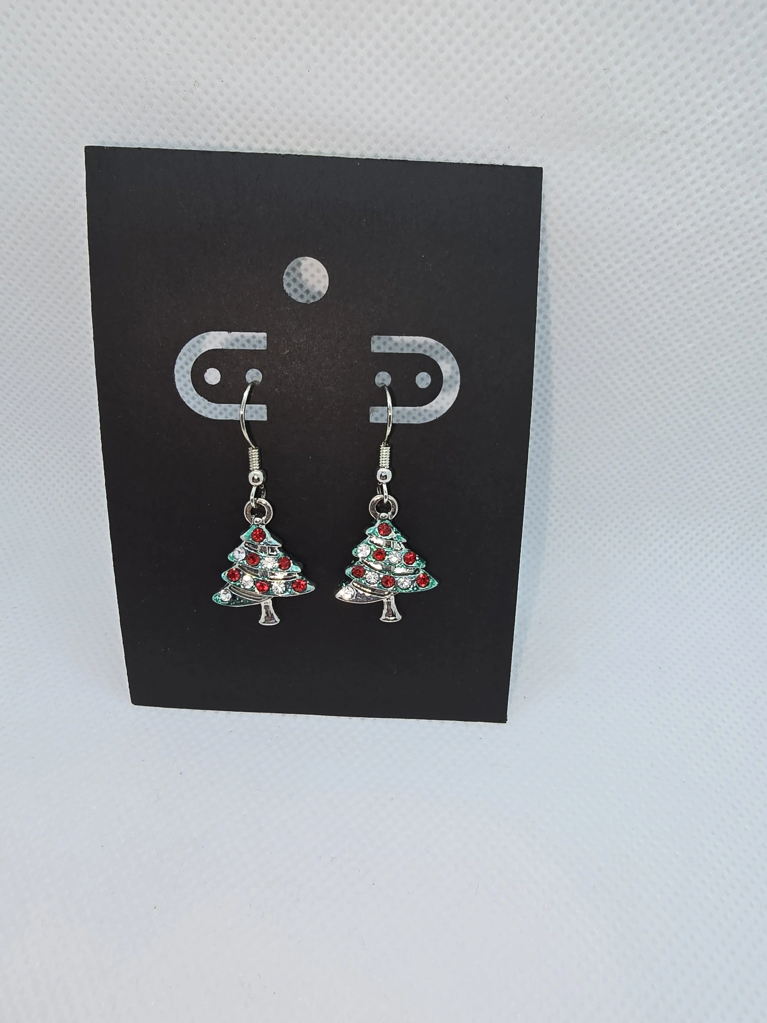 Red & Green Christmas Tree Earrings