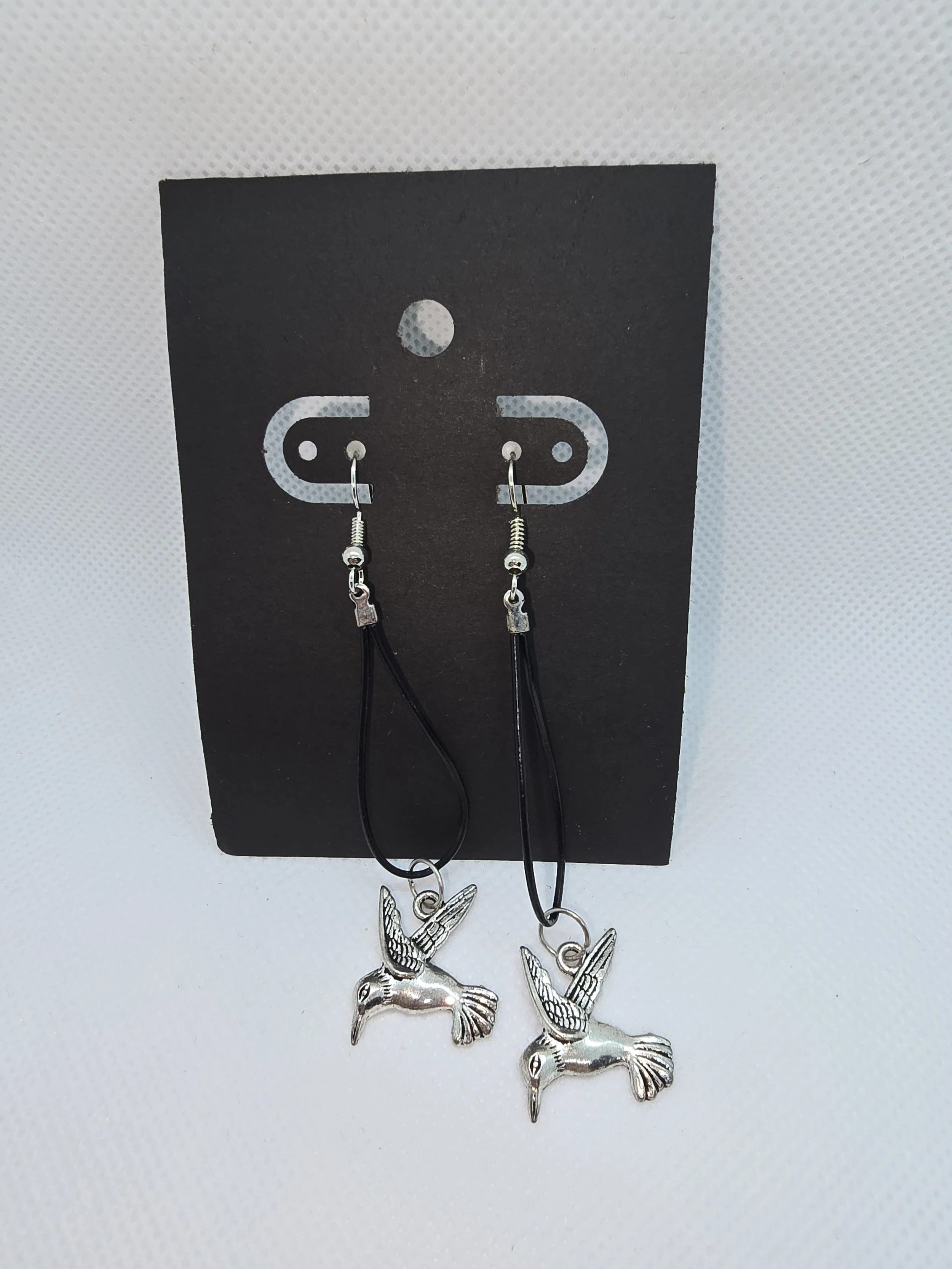 Silver Hummingbird Dangling Earrings