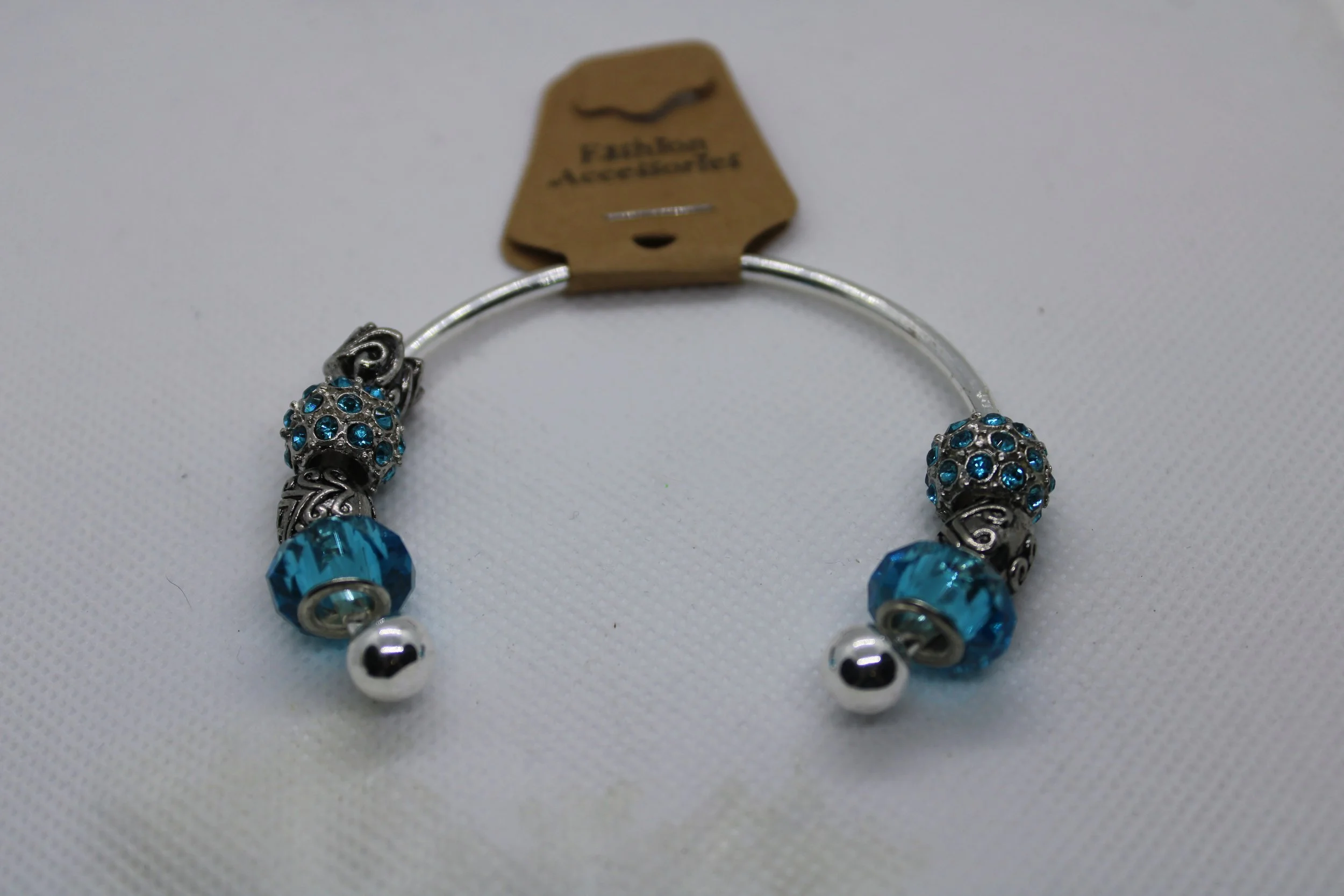 Blue & Silver Bangle Bracelet
