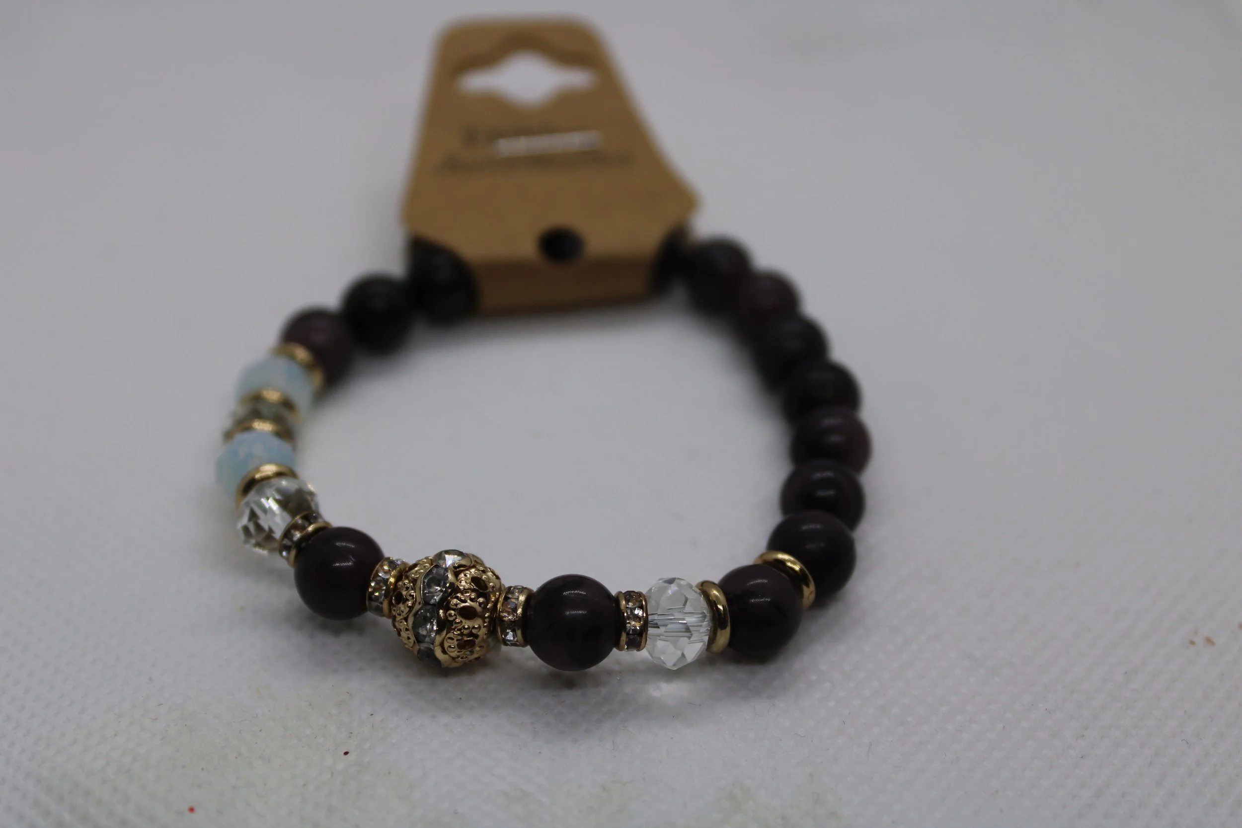 Purple & Gold Beaded Bracelet