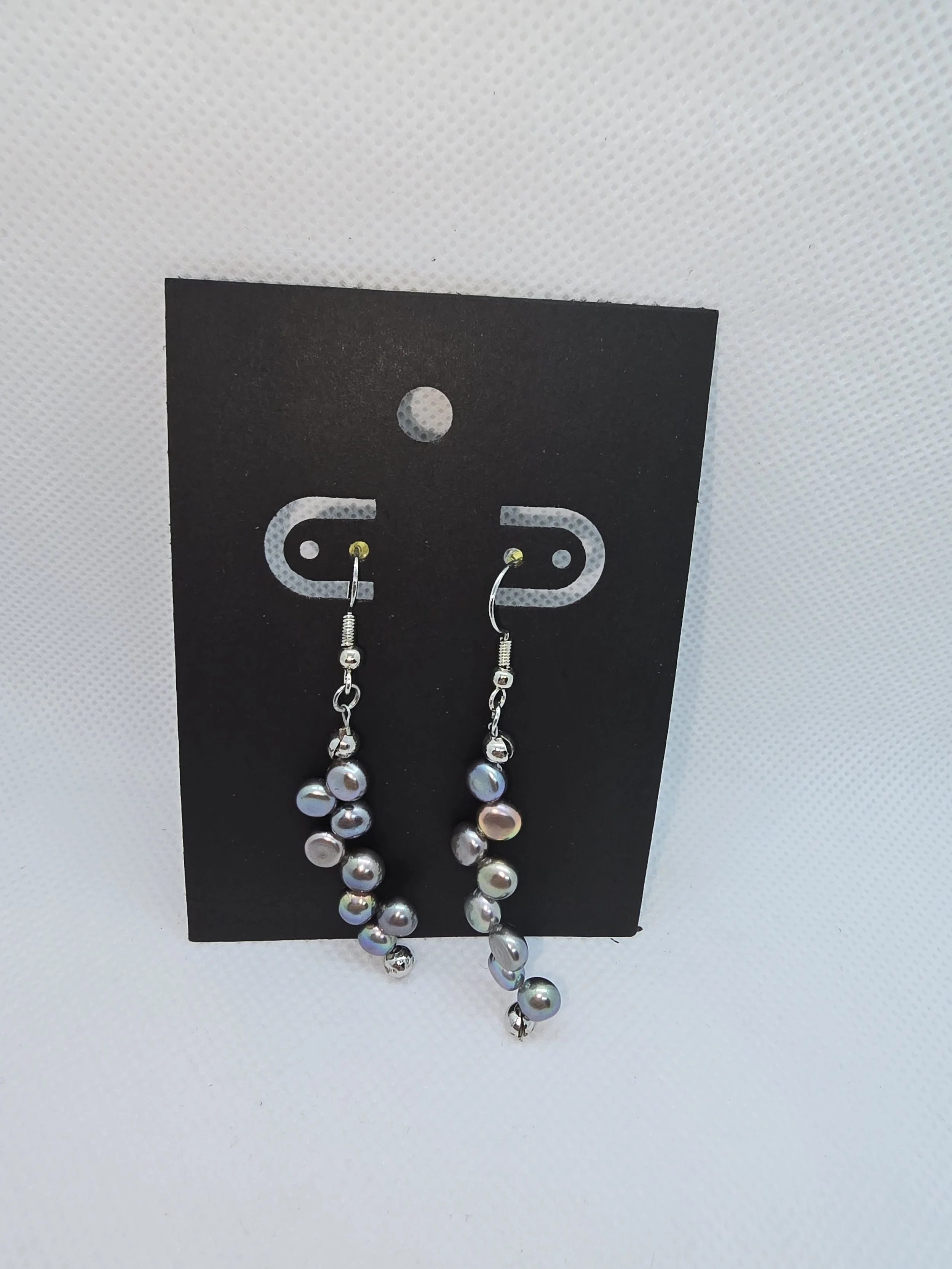 Gray Pebble Pearl Earrings