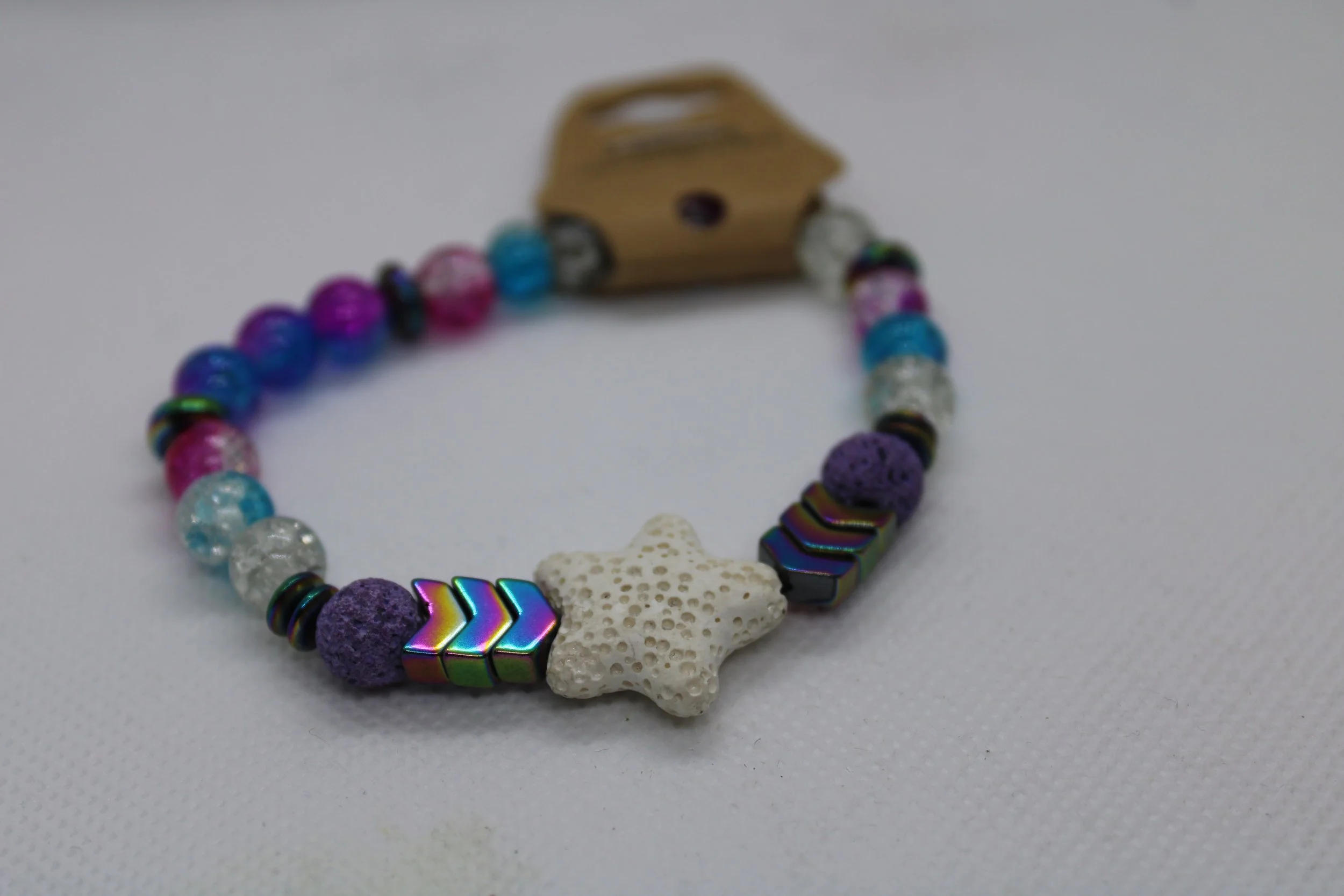 Multicolor Magnetic, Glass & Lava Rock Bracelet