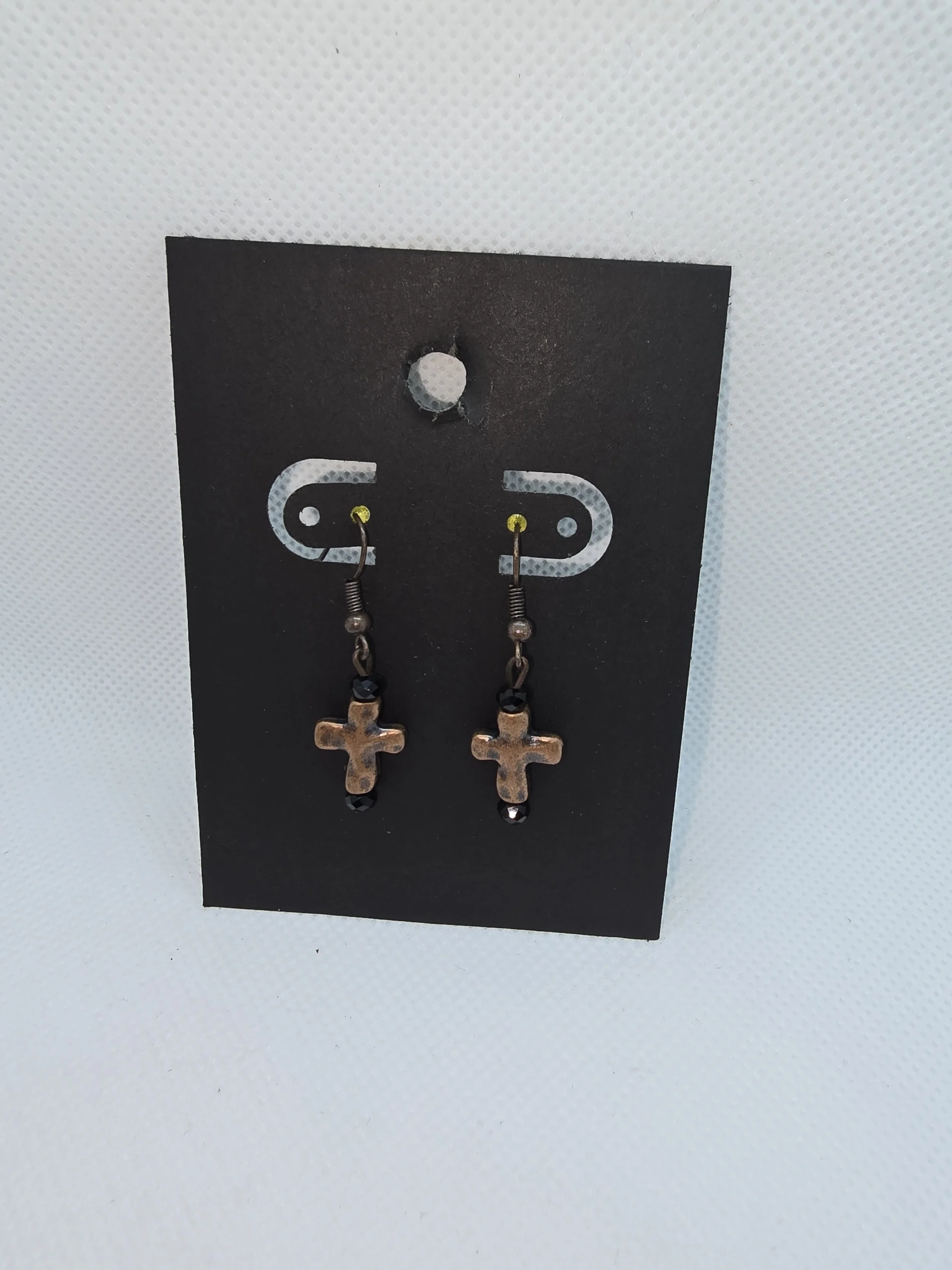 Bronze Cross Hanging Earrings