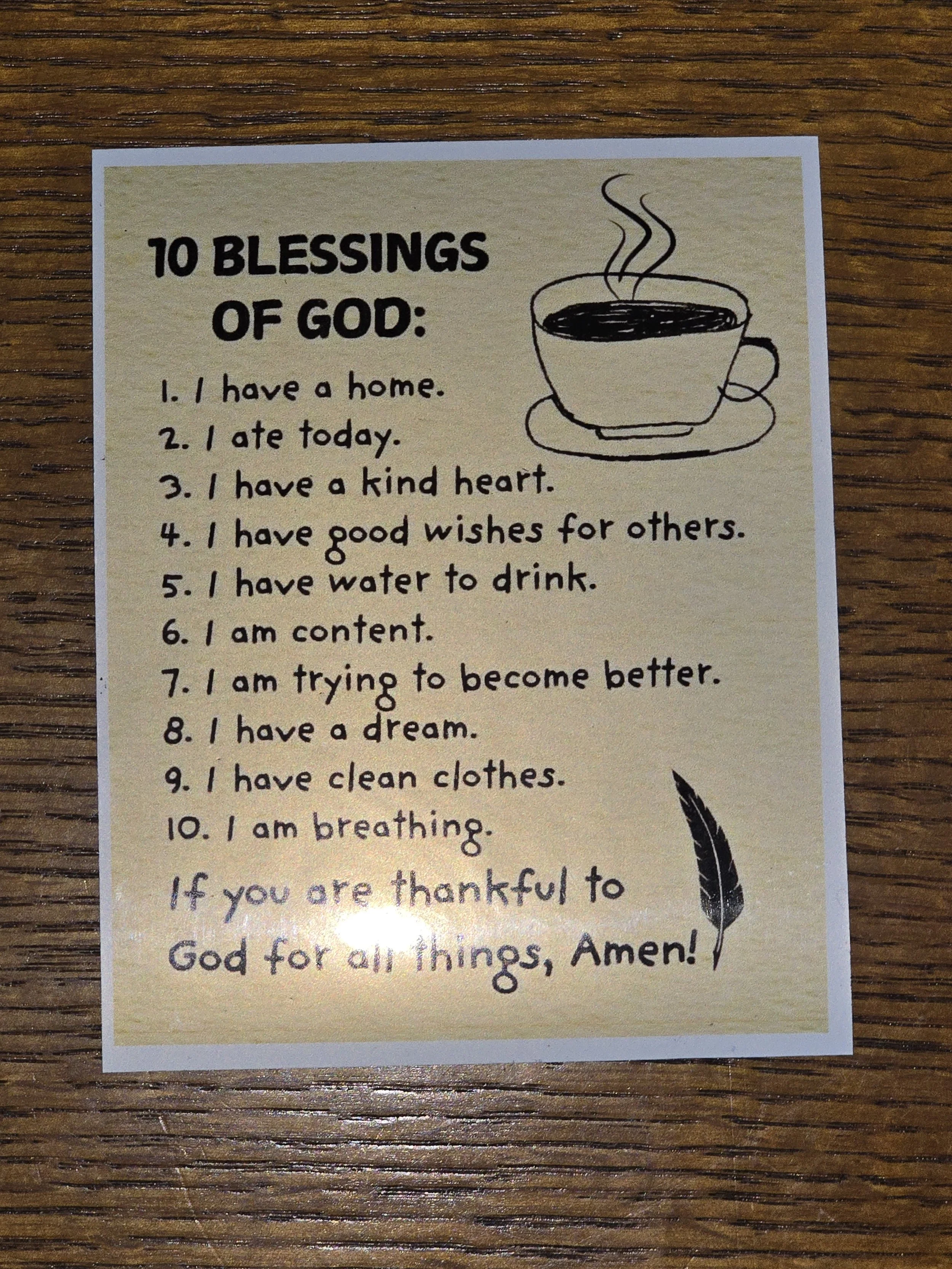 10 Blessings of God Refrigerator Magnet