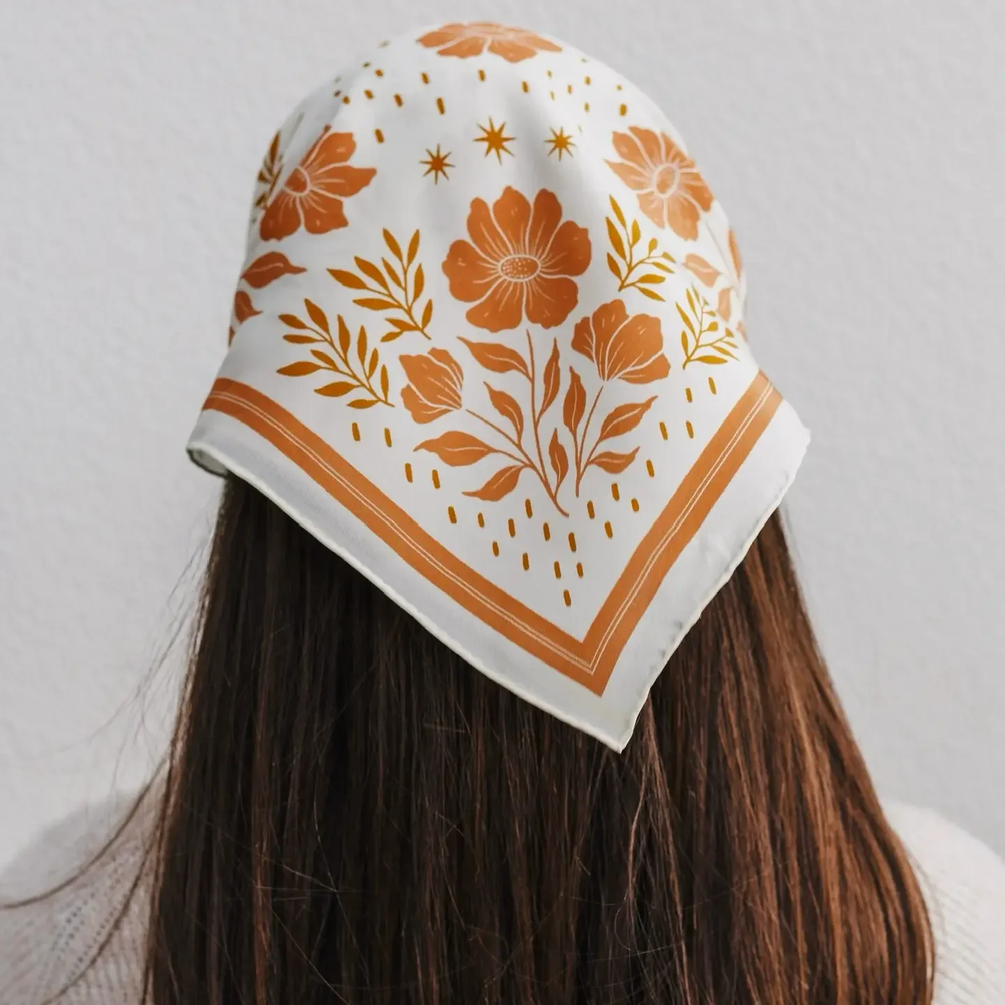 Earth Tones Floral Silk Scarf.webp