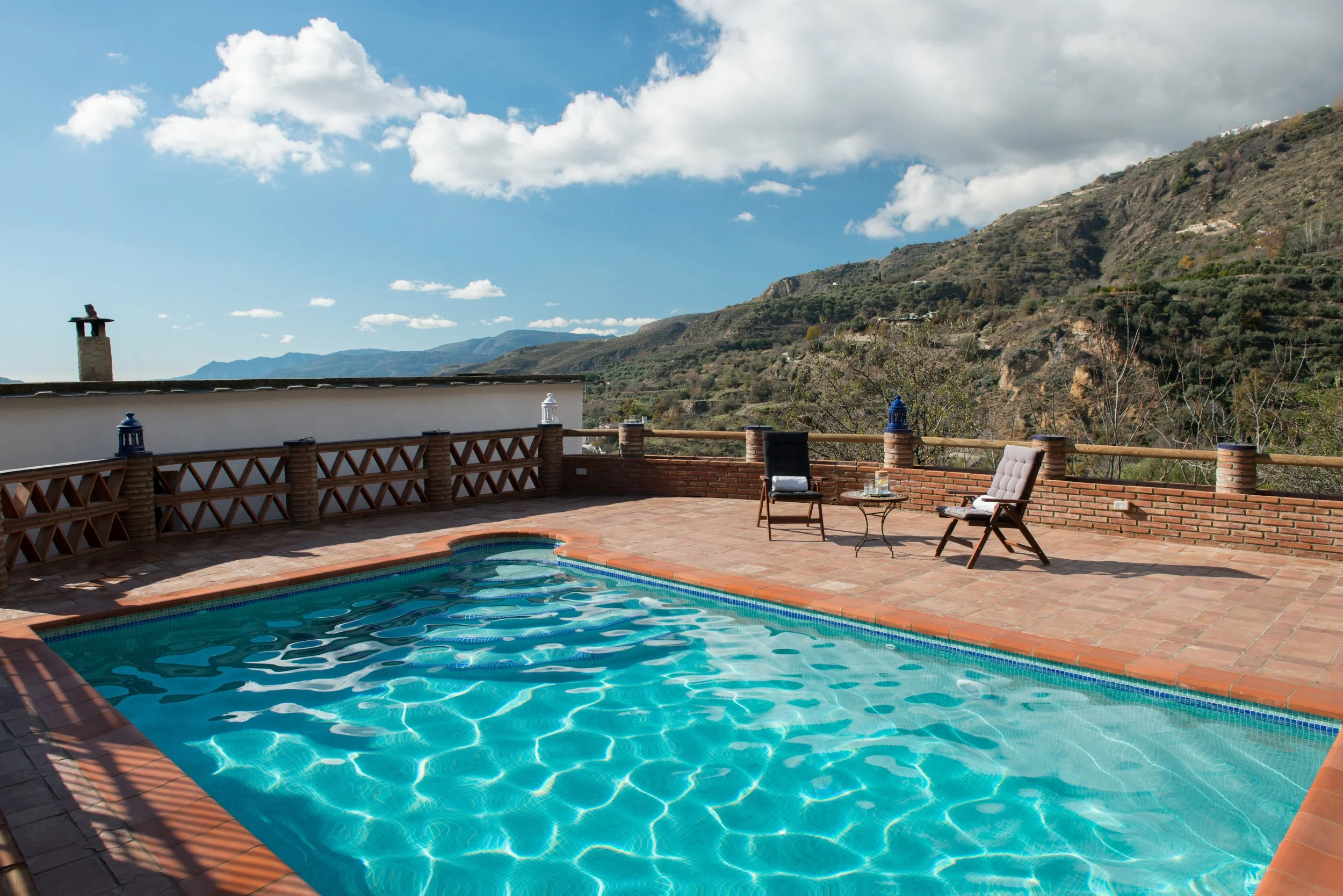 pool with mountain view