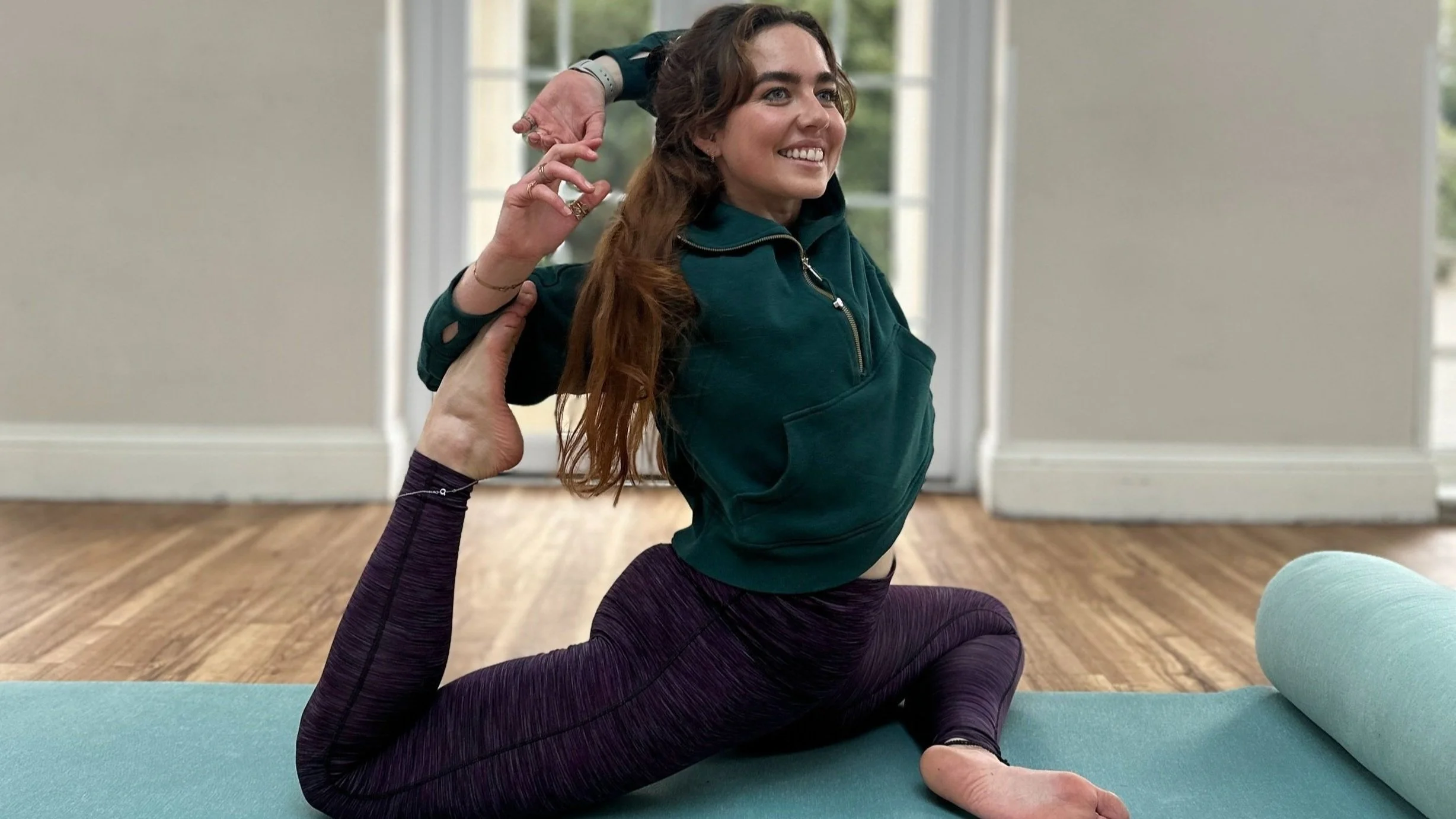 woman practicing yoga
