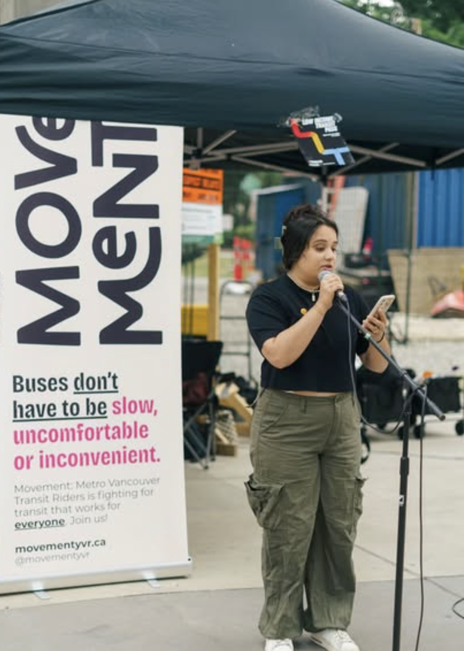 WTC speaks at a transit affordability rally