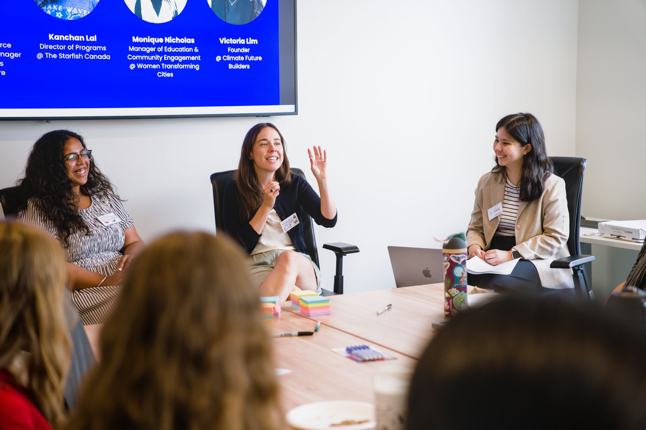WTC speaks on a panel on women working in civic engagement and climate action