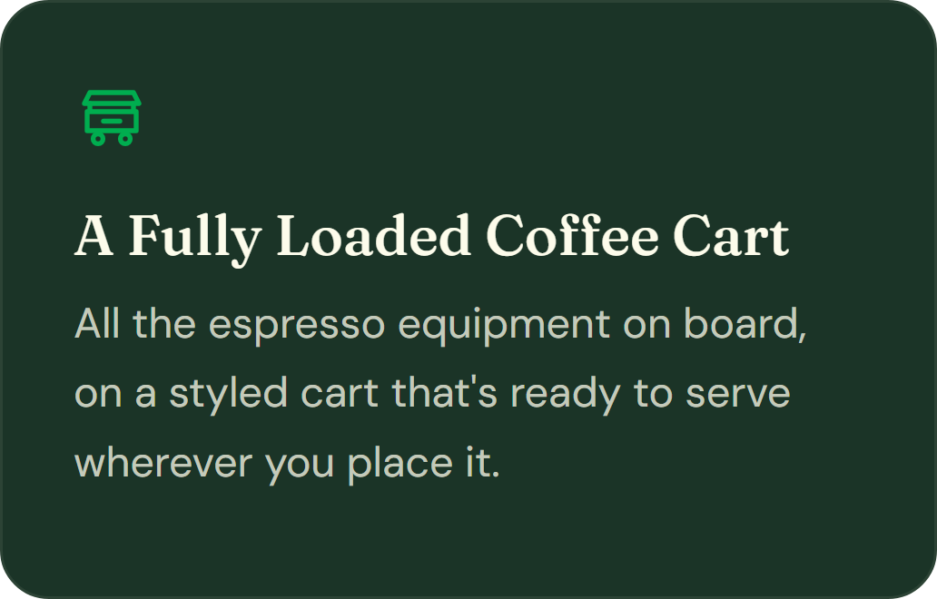 Fully Loaded Coffee Cart