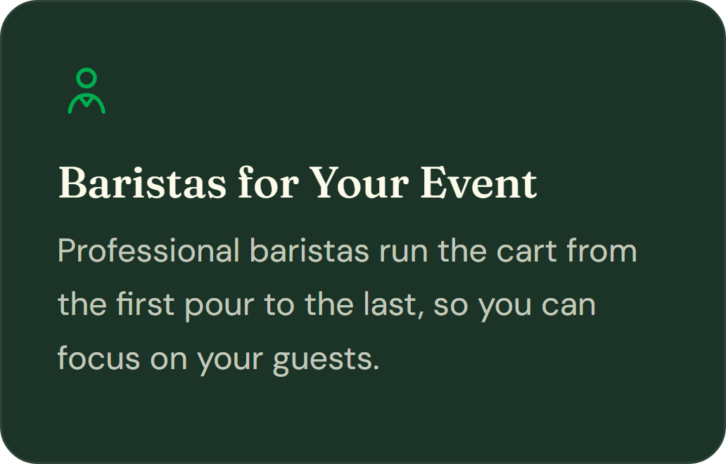 Baristas for your event