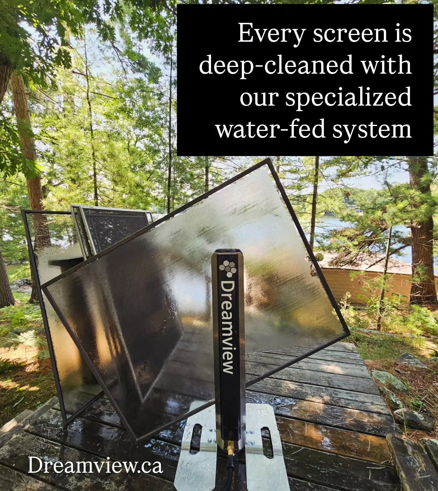 Every screen at every job is removed and deep-cleaned with our specialized water-fed system, eliminating pollen, allergens, cobwebs, and debris for fresher air and brighter, more inviting spaces!