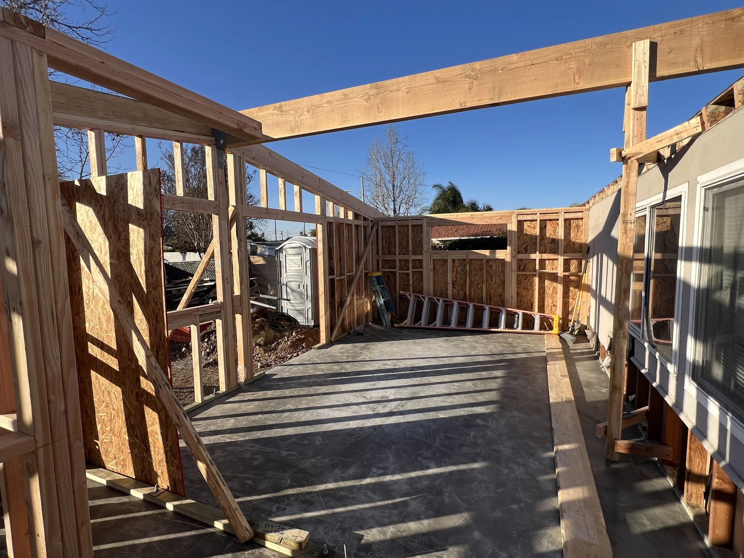 Costa Mesa Room Addition Framing