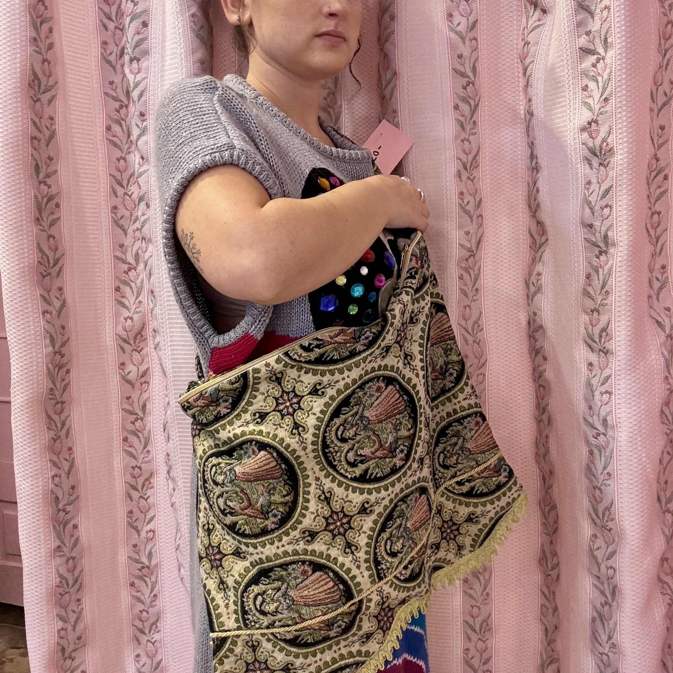 Large Gold Patterned Bag