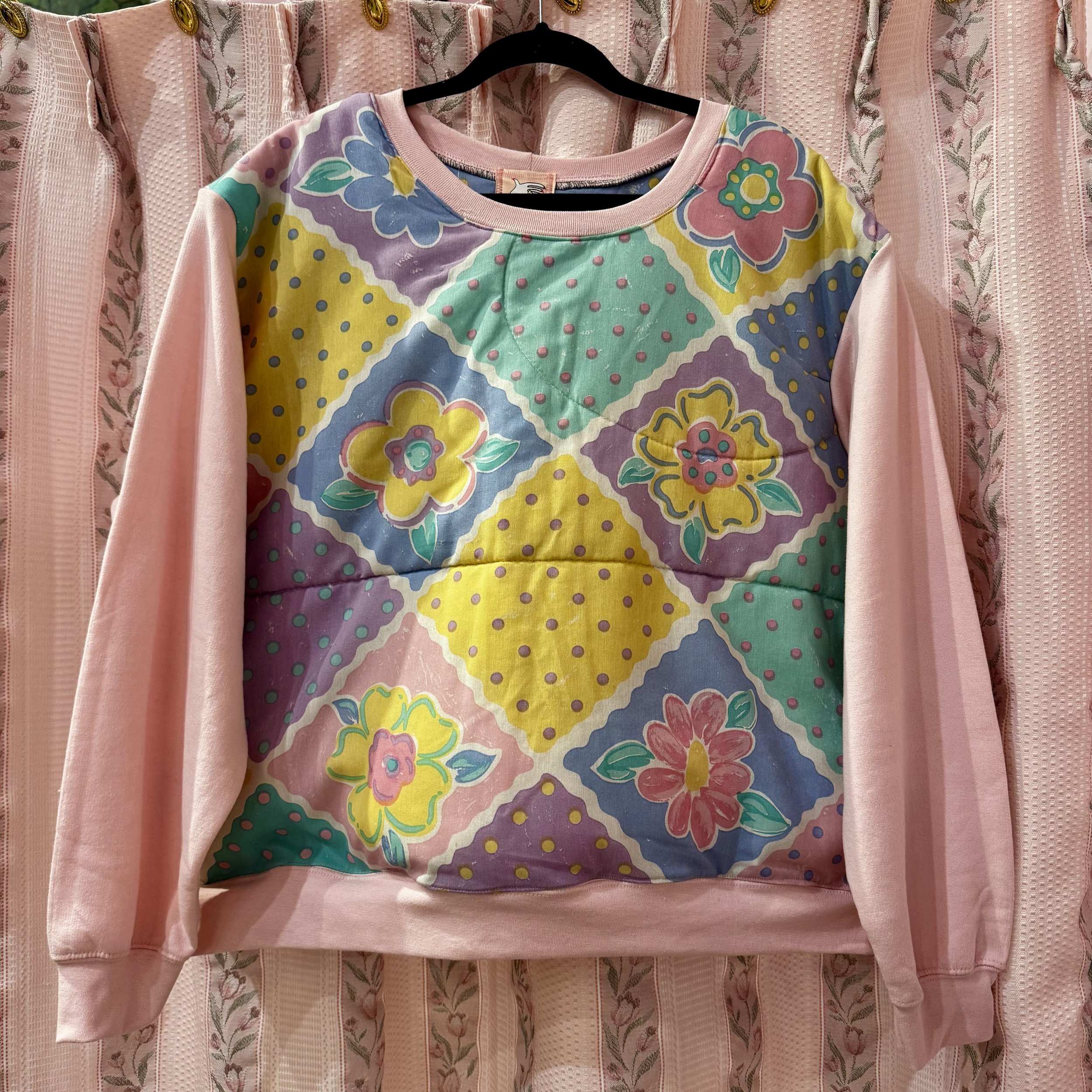 Pastel Flowers Quilt Sweatshirt