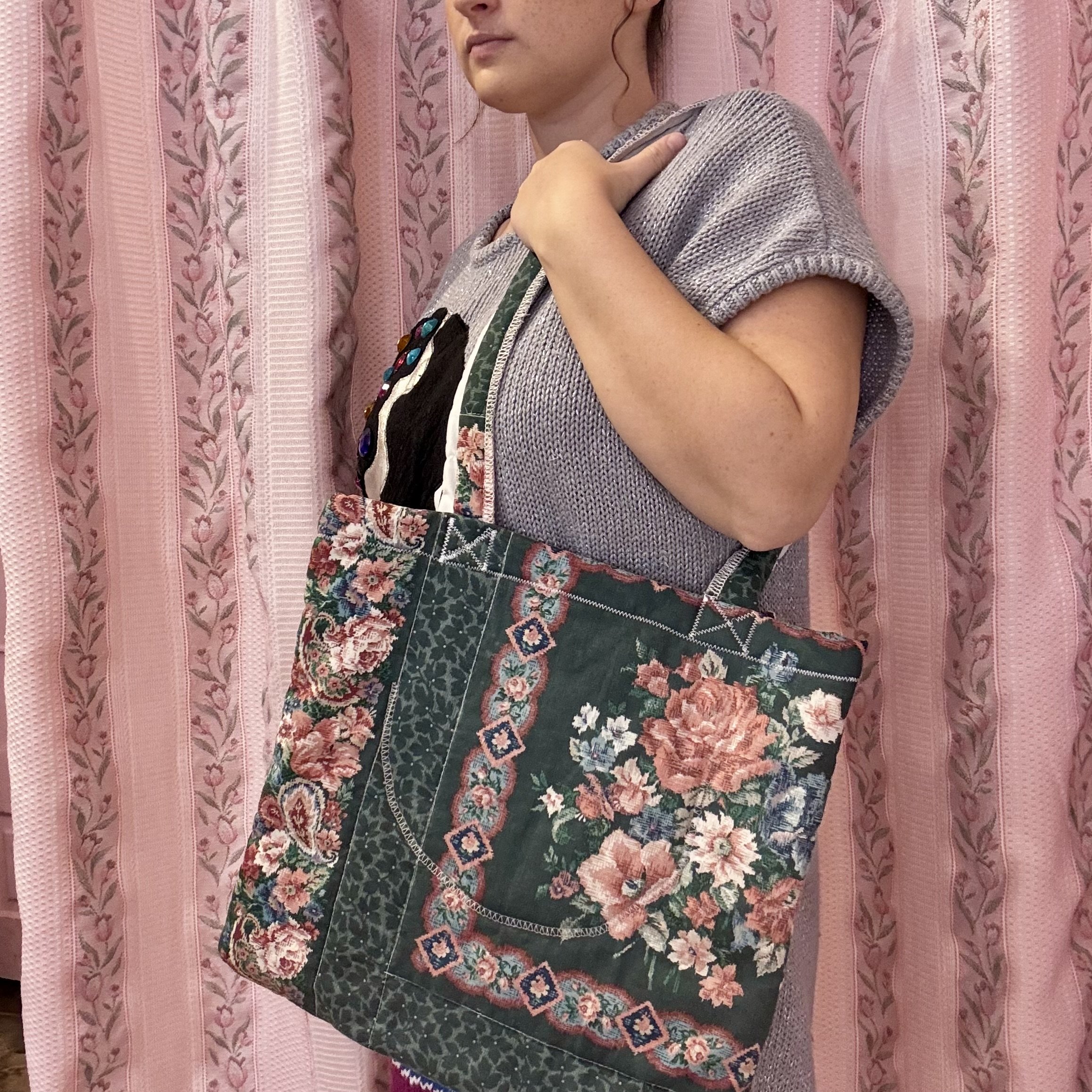 Green Floral Bag