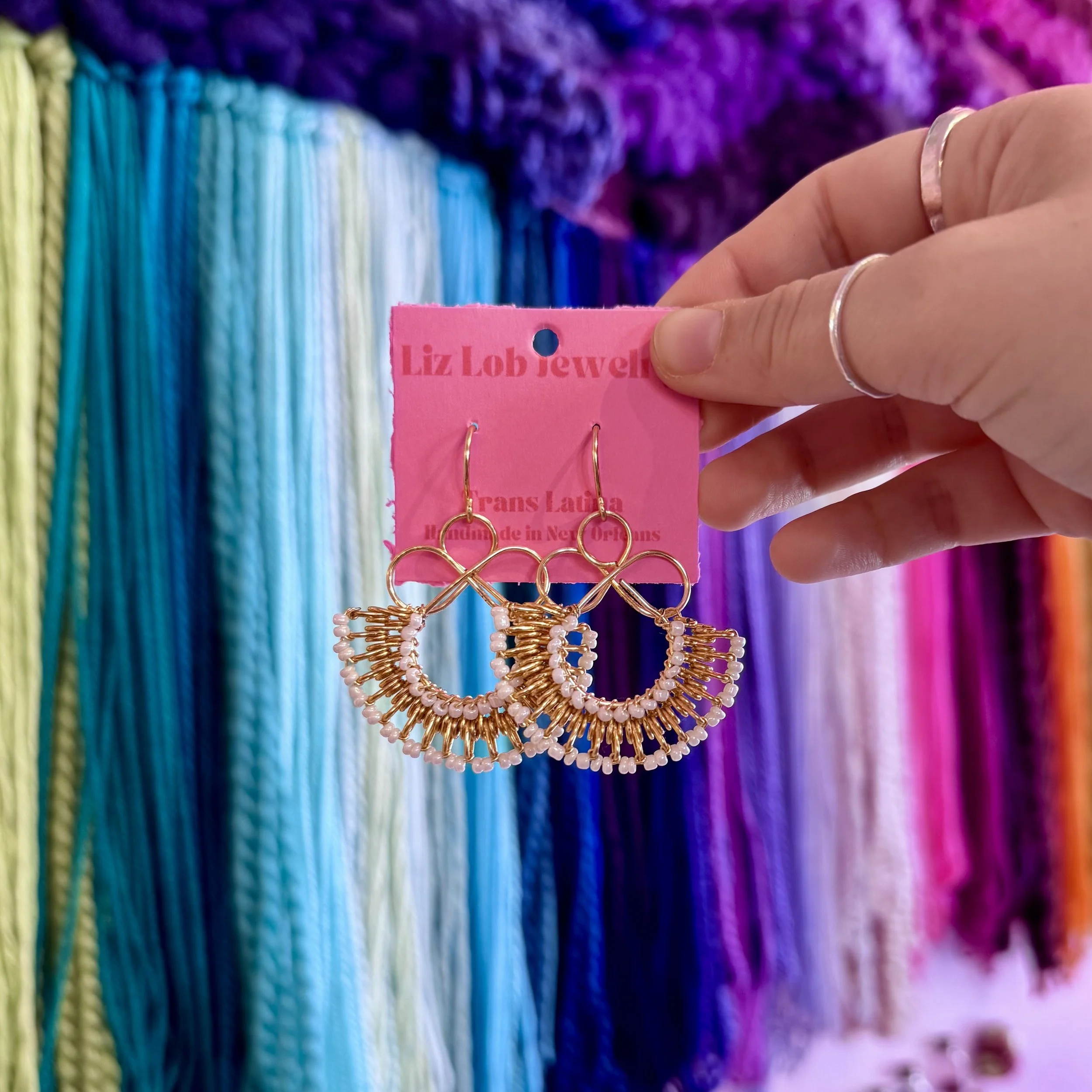 White Beaded Dangles