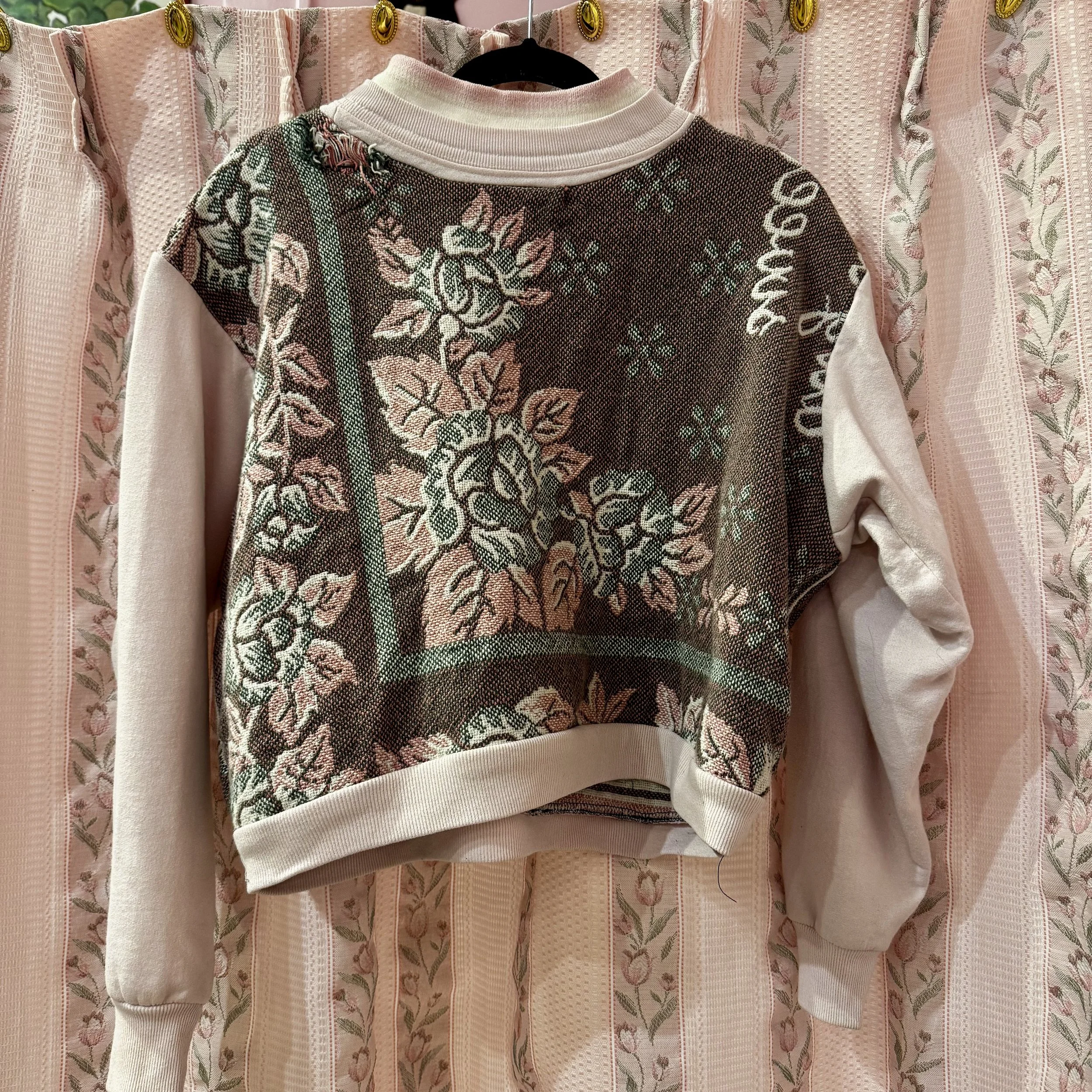 Green Flowers Quilt Sweatshirt