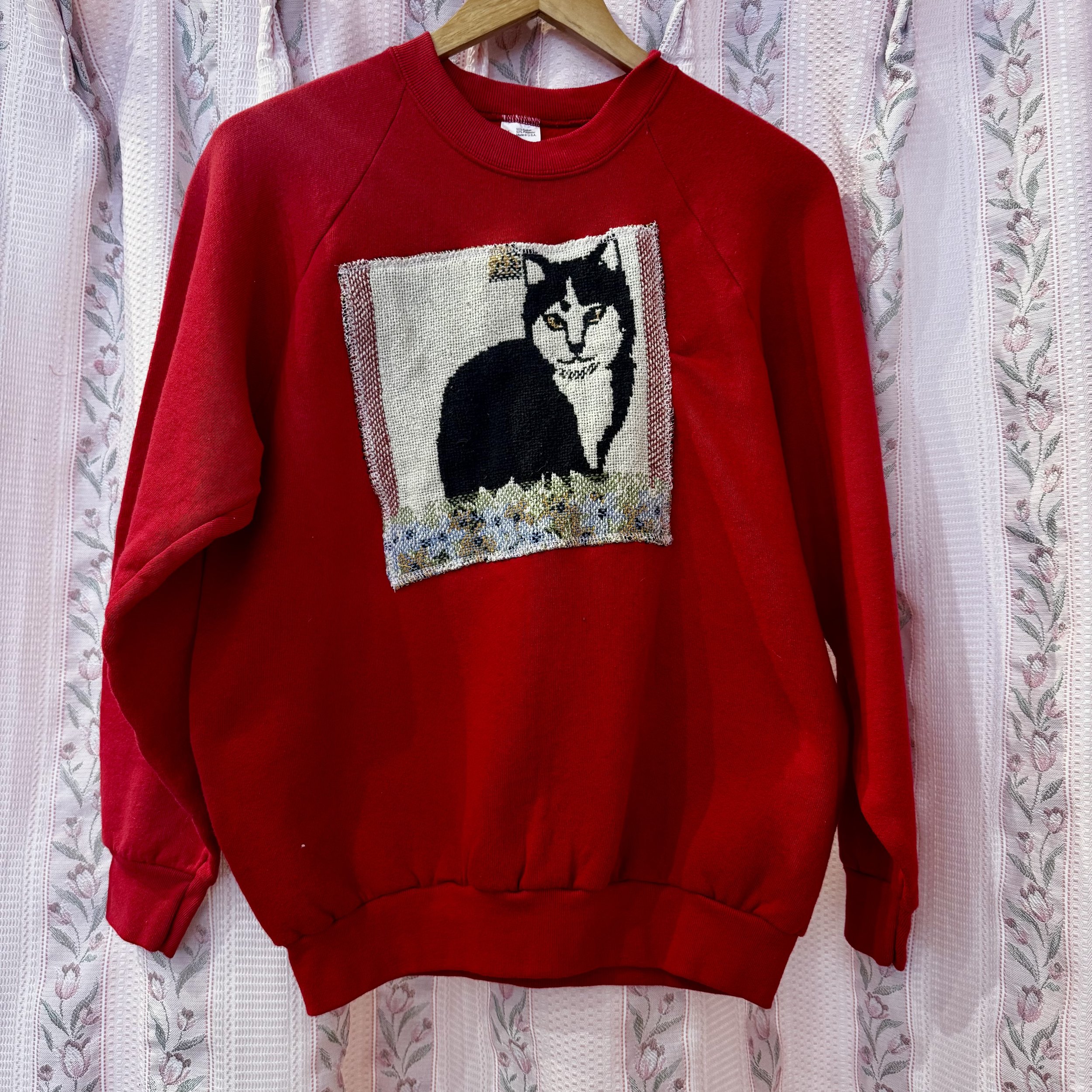 Red Kitty Quilt Sweatshirt