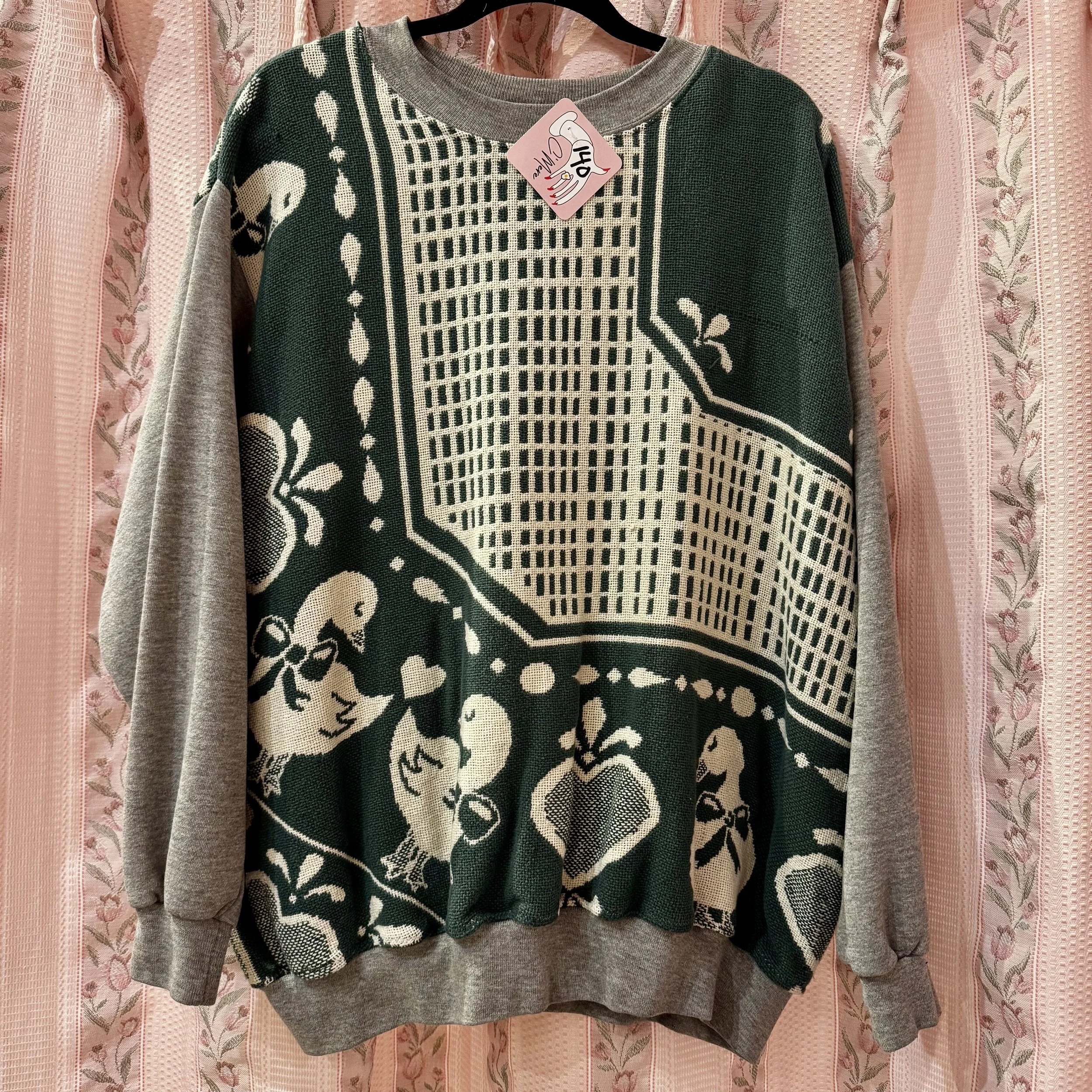 Green Ducklings Quilt Sweatshirt