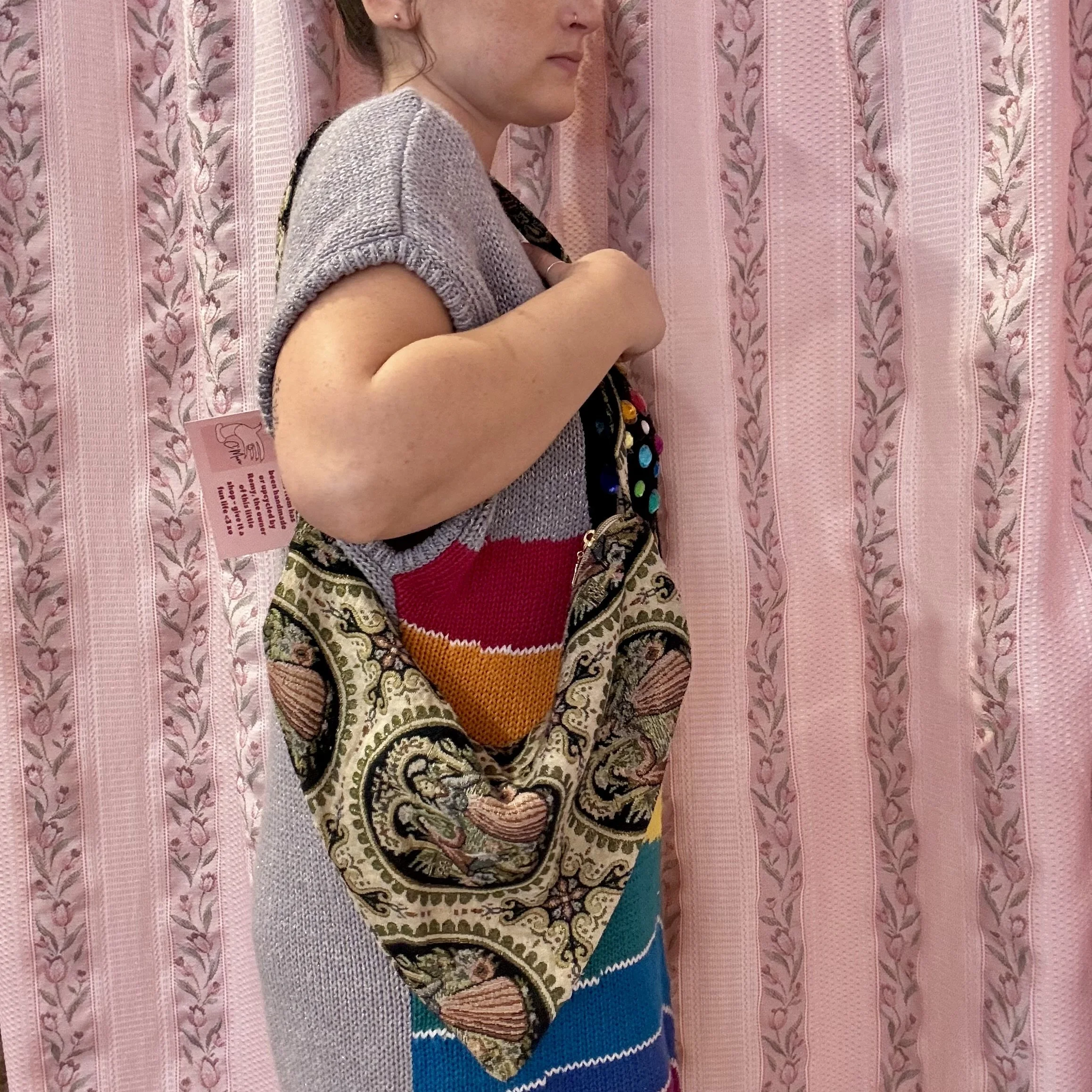 Gold Patterned Triangle Bag