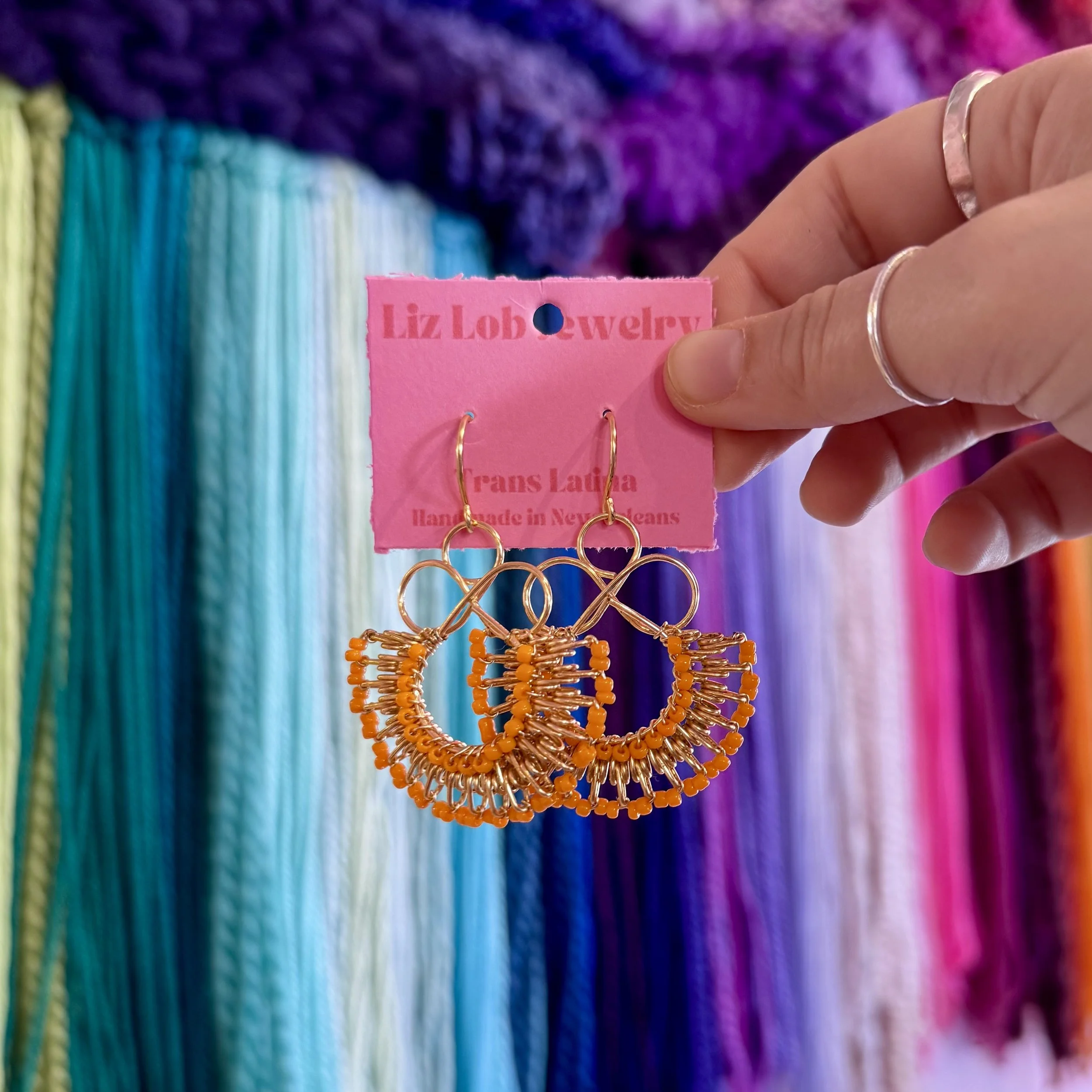 Orange Beaded Dangles