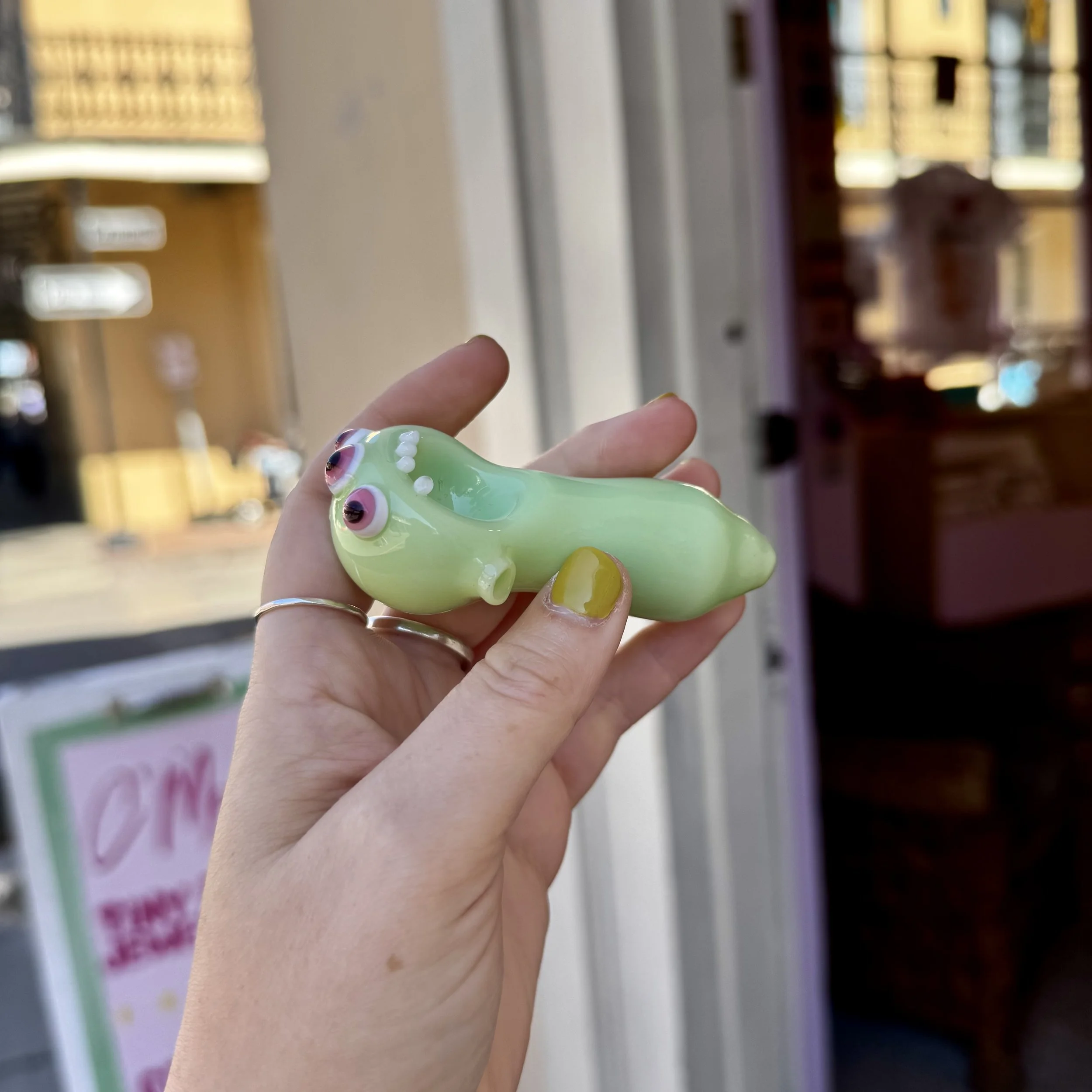 Green Alien Glass Bowl