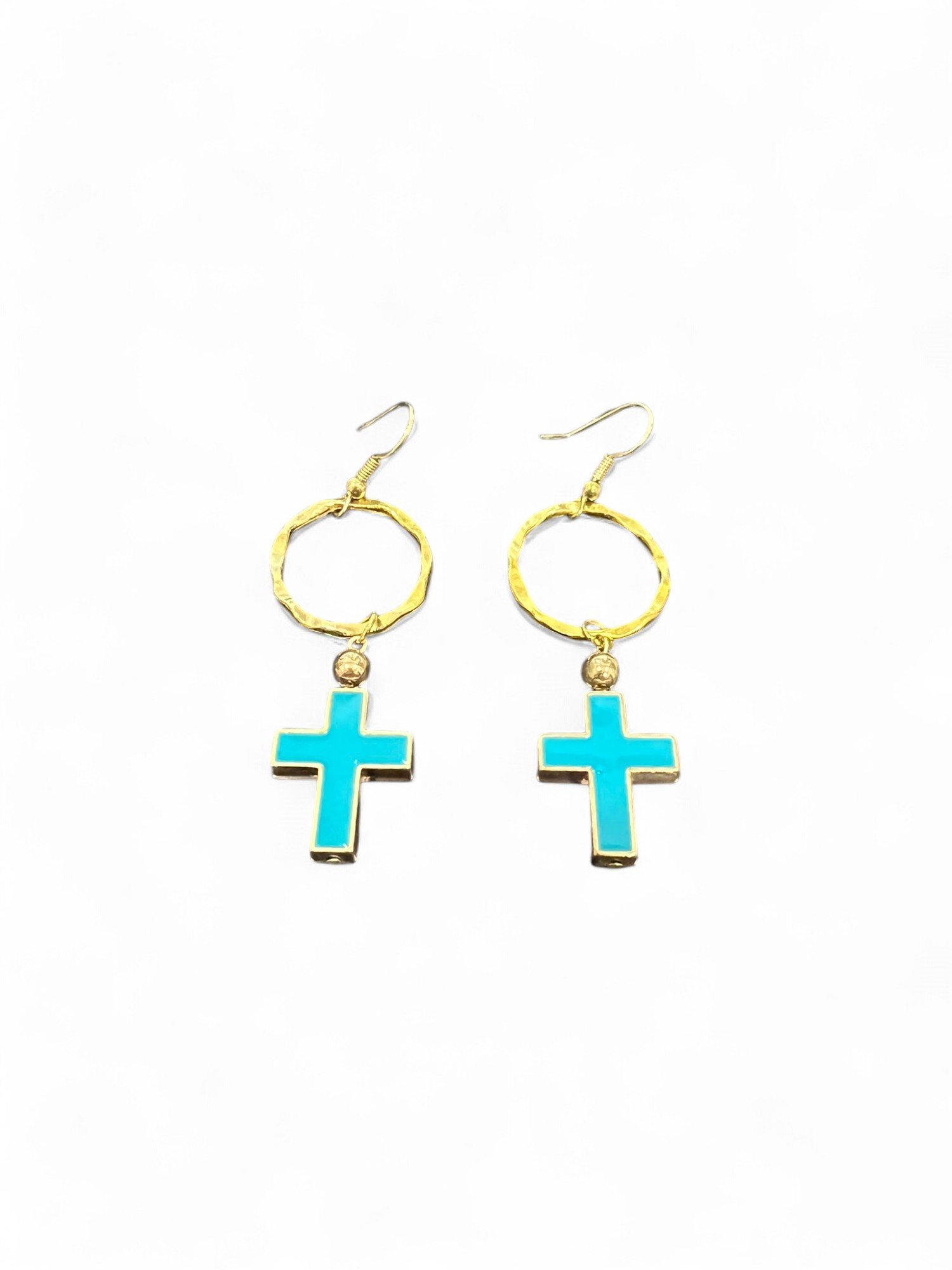 Gold and Turquoise-colored Cross Dangle Earrings 3-Photoroom.jpg