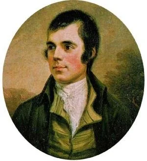 Portrait of a young man with dark hair, wearing a green coat and white cravat, set against a brown background.