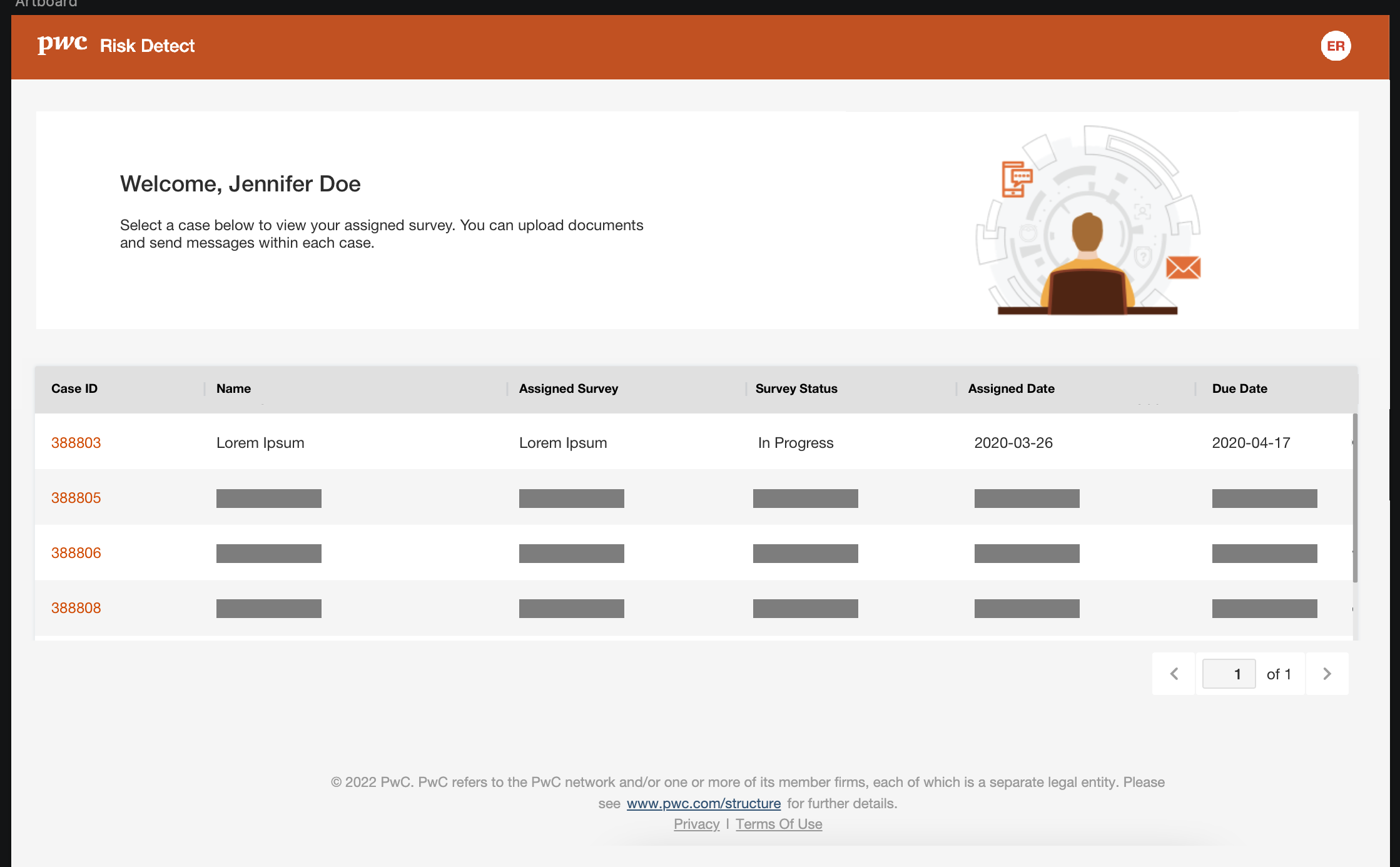 I designed a portal for the users that are assigned a survey to complete (External Surveys). This interface is publicly available, so it requires to be accessible, easy to navigate and responsive (for mobile web).