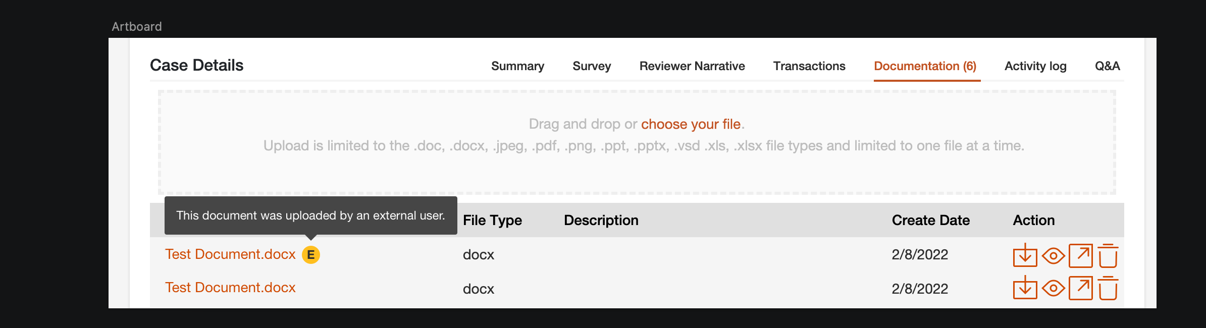 A small but eye catching tooltip to indicate this document is uploaded by an external user. So be diligent about potential risks. It is all about minimizing risks and making informed decisions. #smallDetails 