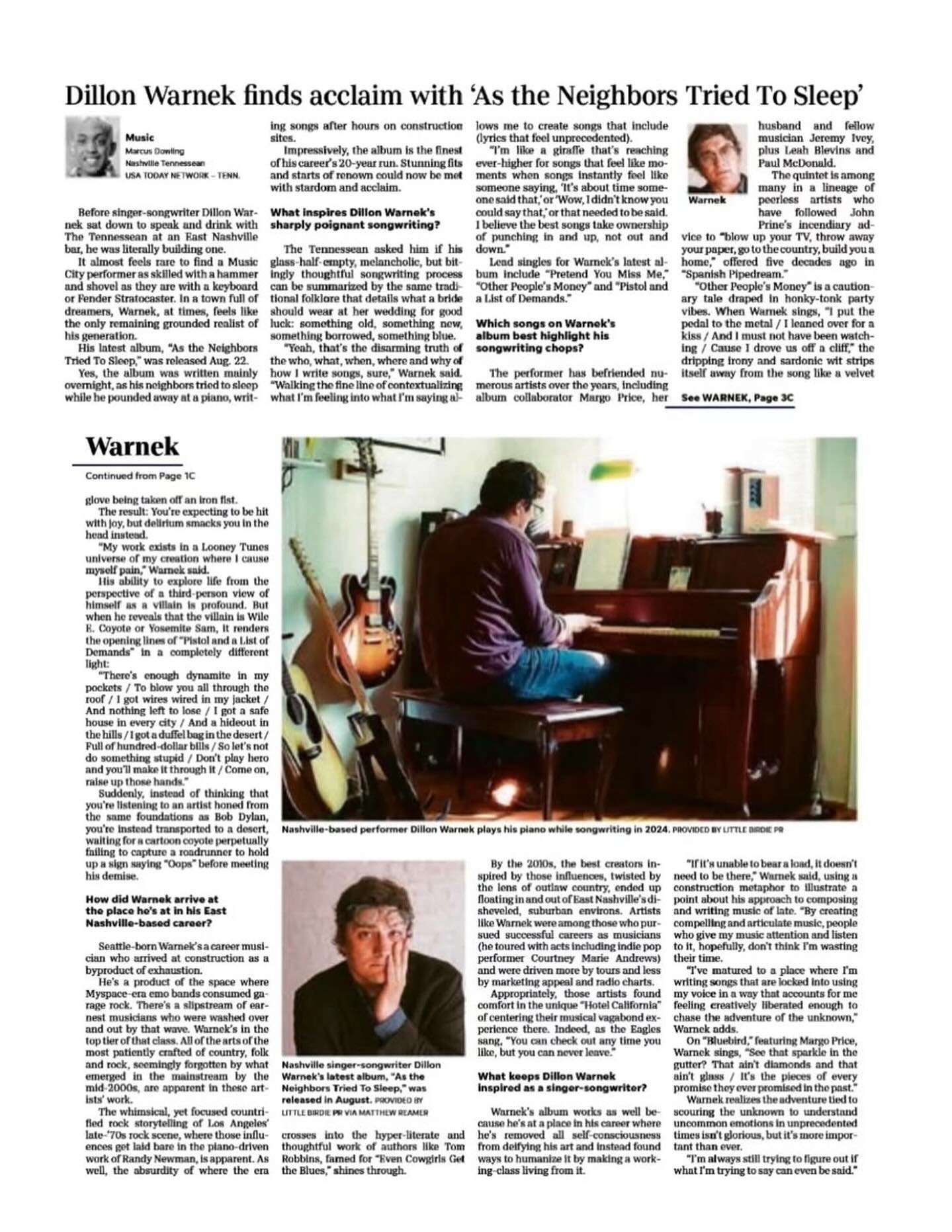 &ldquo;Warnek&rsquo;s album works as well because he&rsquo;s at a place in his career where he&rsquo;s removed all self-consciousness from deifying his art and instead found ways to humanize it by making a working-class living from it.&rdquo;

We wai